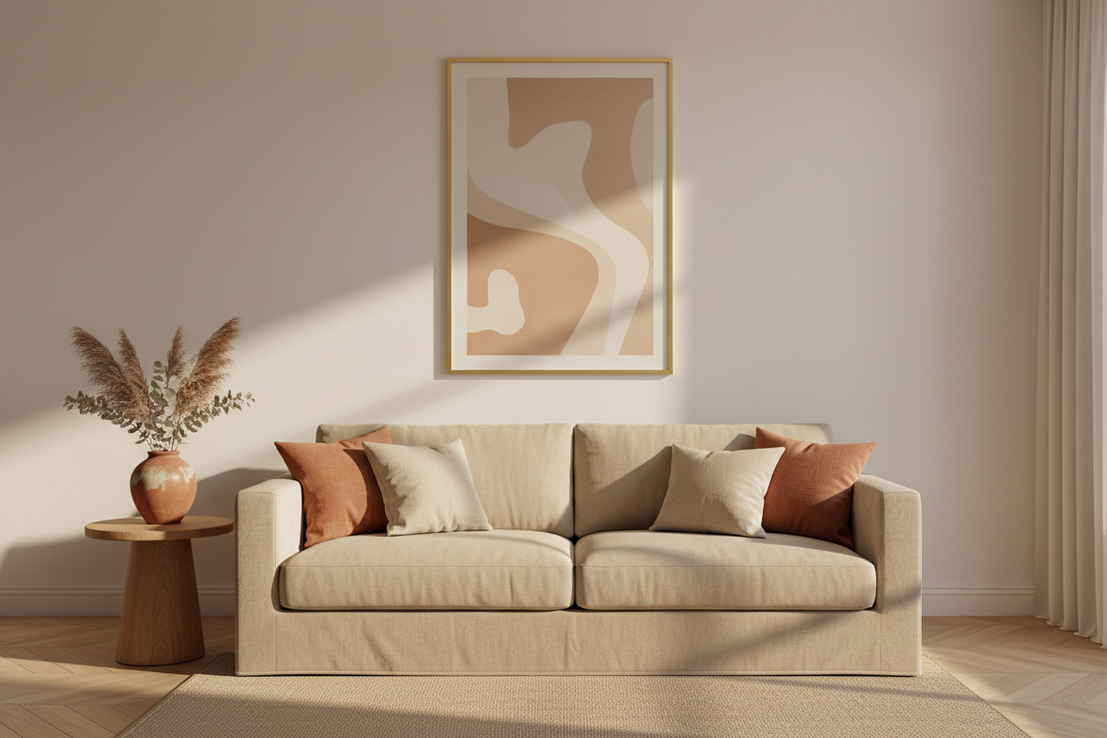 affiche murale dans un salon minimaliste élégant — Cassili-home