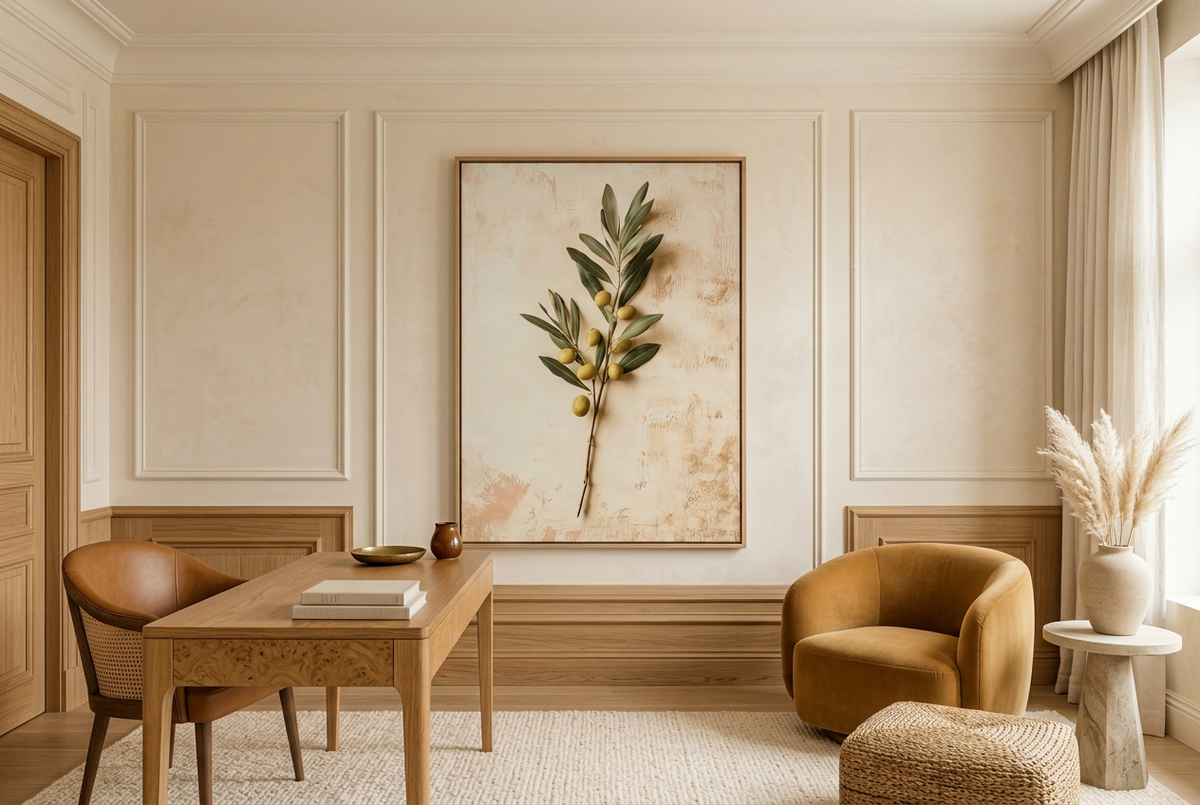 Olive Tree Poster — olive branch poster, in a home office