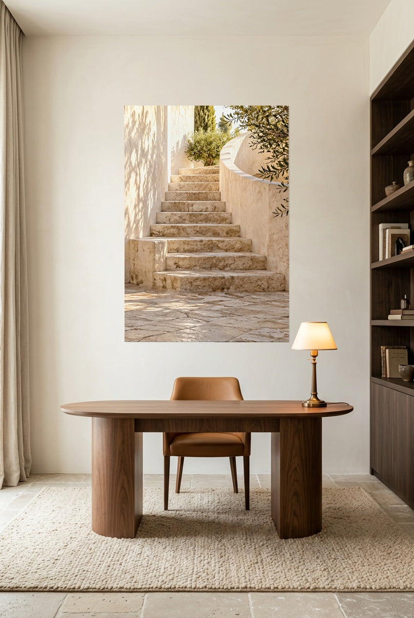 L'Escalier du Patio — affiche sans cadre dans un bureau