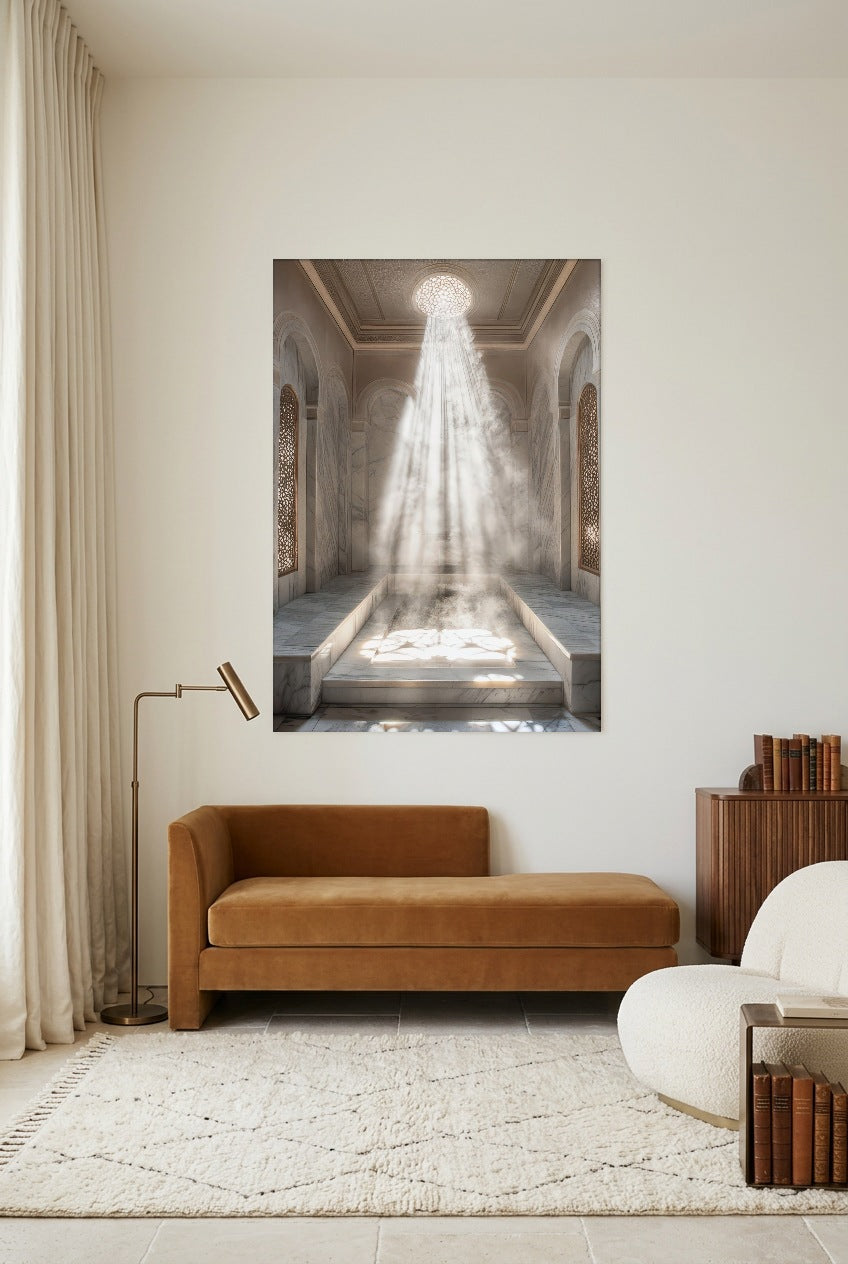 Le Hammam — unframed poster in a living room