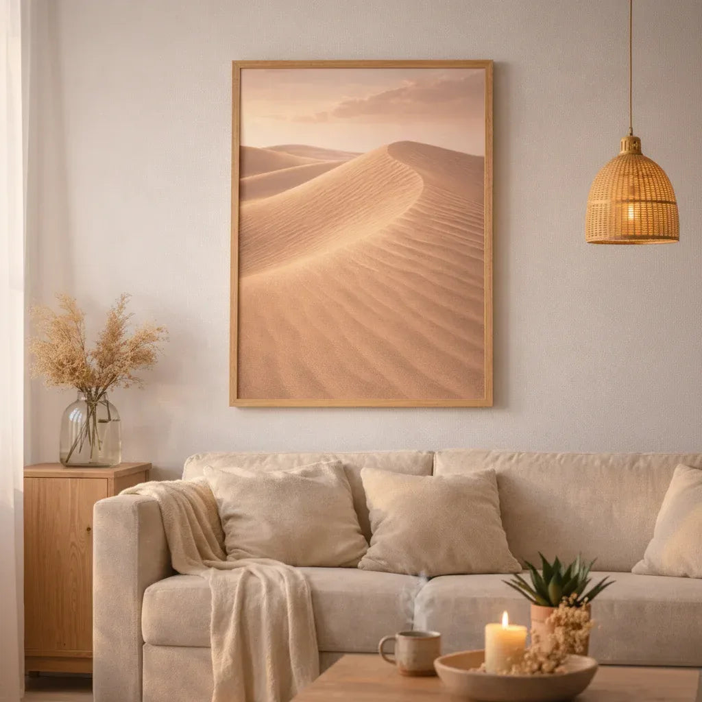 Silence des Dunes — Affiche murale minimaliste beige Désert Paisible et Lumière et Texture Minérale — affiche murale minimaliste | Cassili-home
