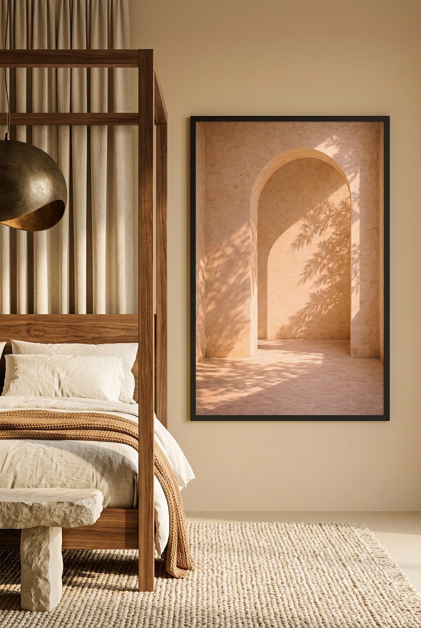Solar Arch — poster in a black frame in a bedroom