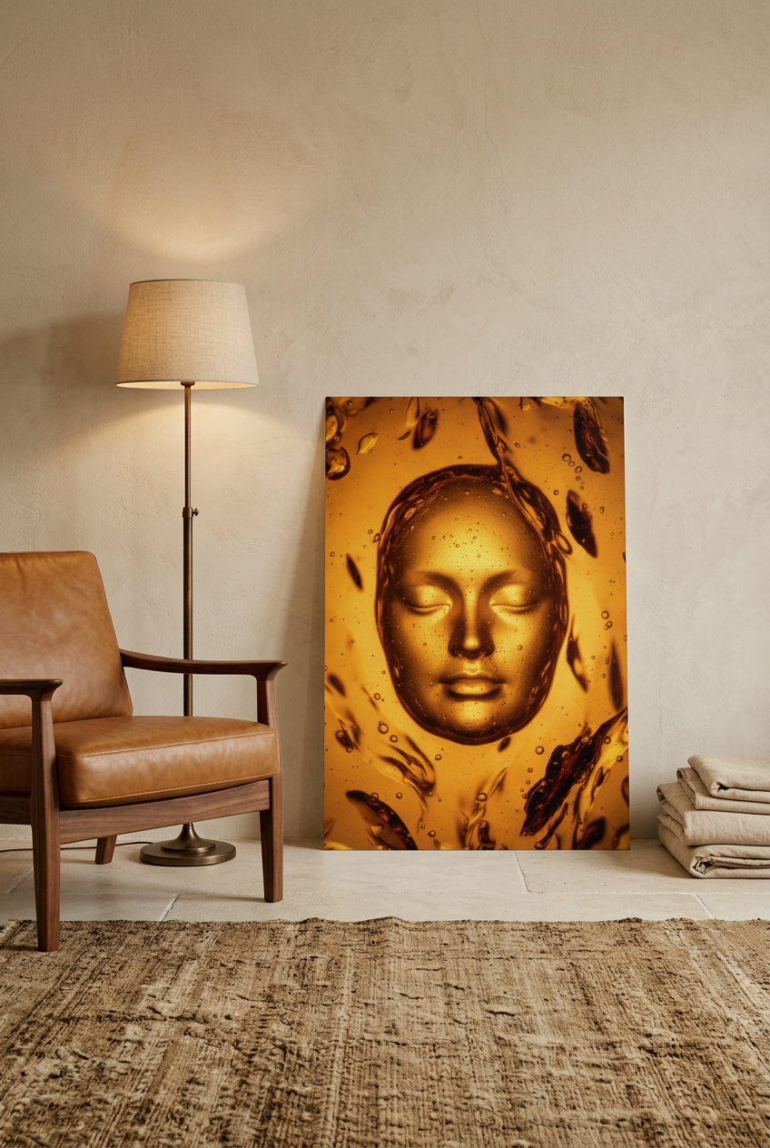Gold Bath — unframed poster leaning on the floor