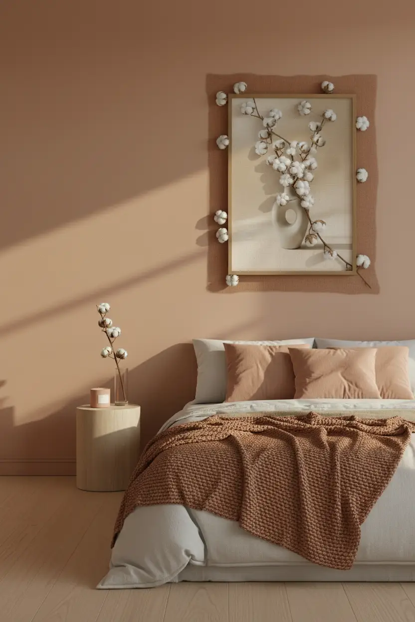 Âme de Coton — Affiche murale minimaliste blanc et beige botanique — affiche murale minimaliste | Cassili-home
