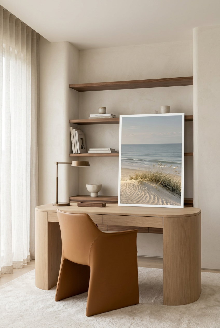Le Sable Ridé — affiche sans cadre dans un bureau