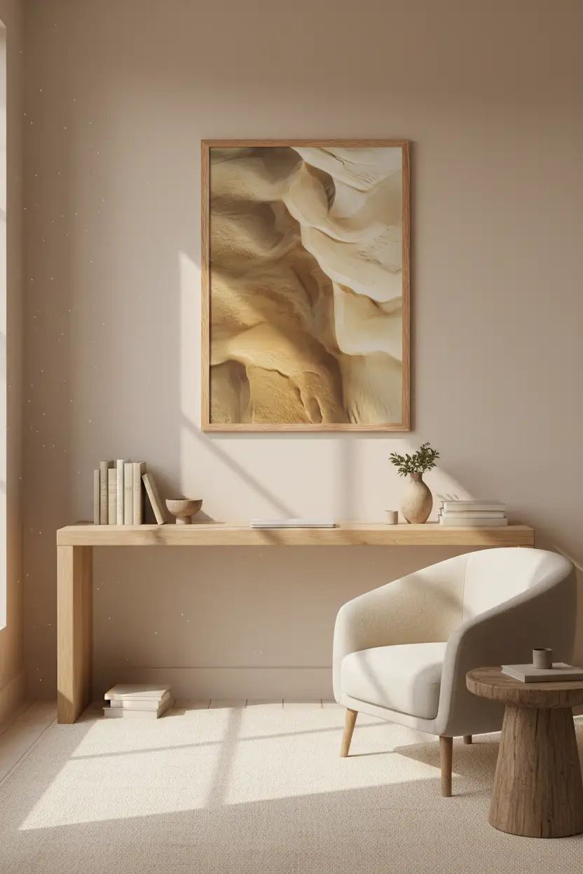 Les Dunes du Canyon — Affiche murale minimaliste beige minérale — affiche murale minimaliste | Cassili-home