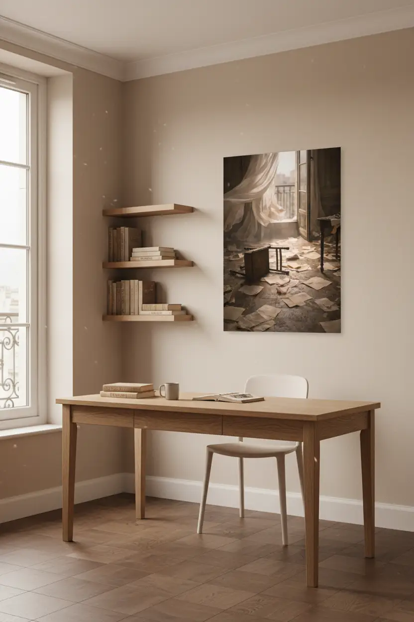 La Chambre Des Lettres — Affiche Murale Minimaliste Beige Lumière — affiche murale minimaliste | Cassili-home