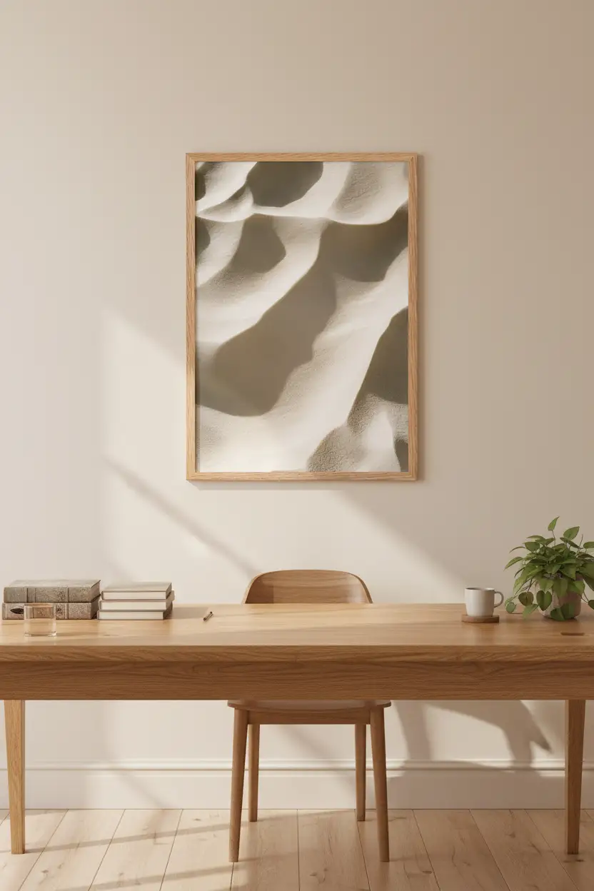 Les Vagues de Sable — Affiche murale minimaliste sable et beige désert — affiche murale minimaliste | Cassili-home