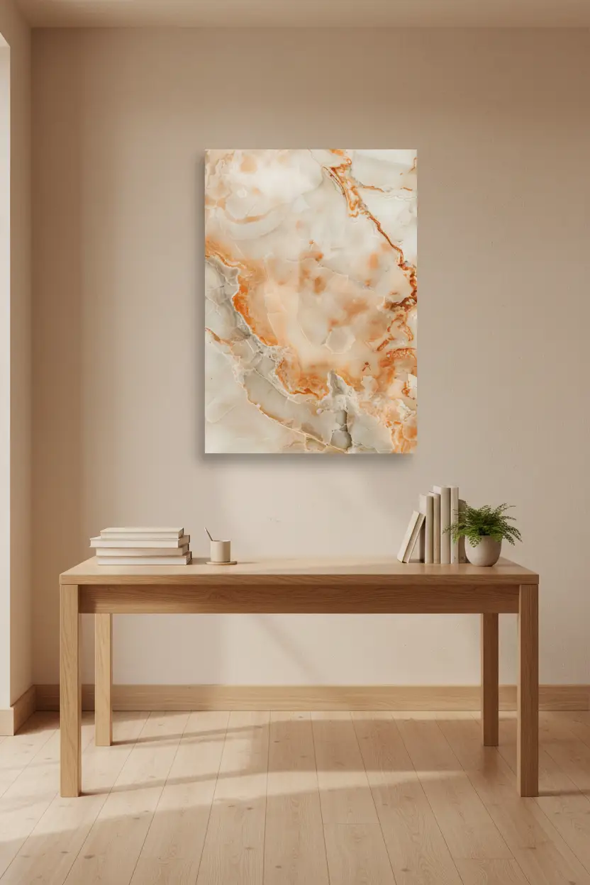 L’Onyx Nacré — Affiche Murale Minimaliste Ivoire Texture Minérale — affiche murale minimaliste | Cassili-home