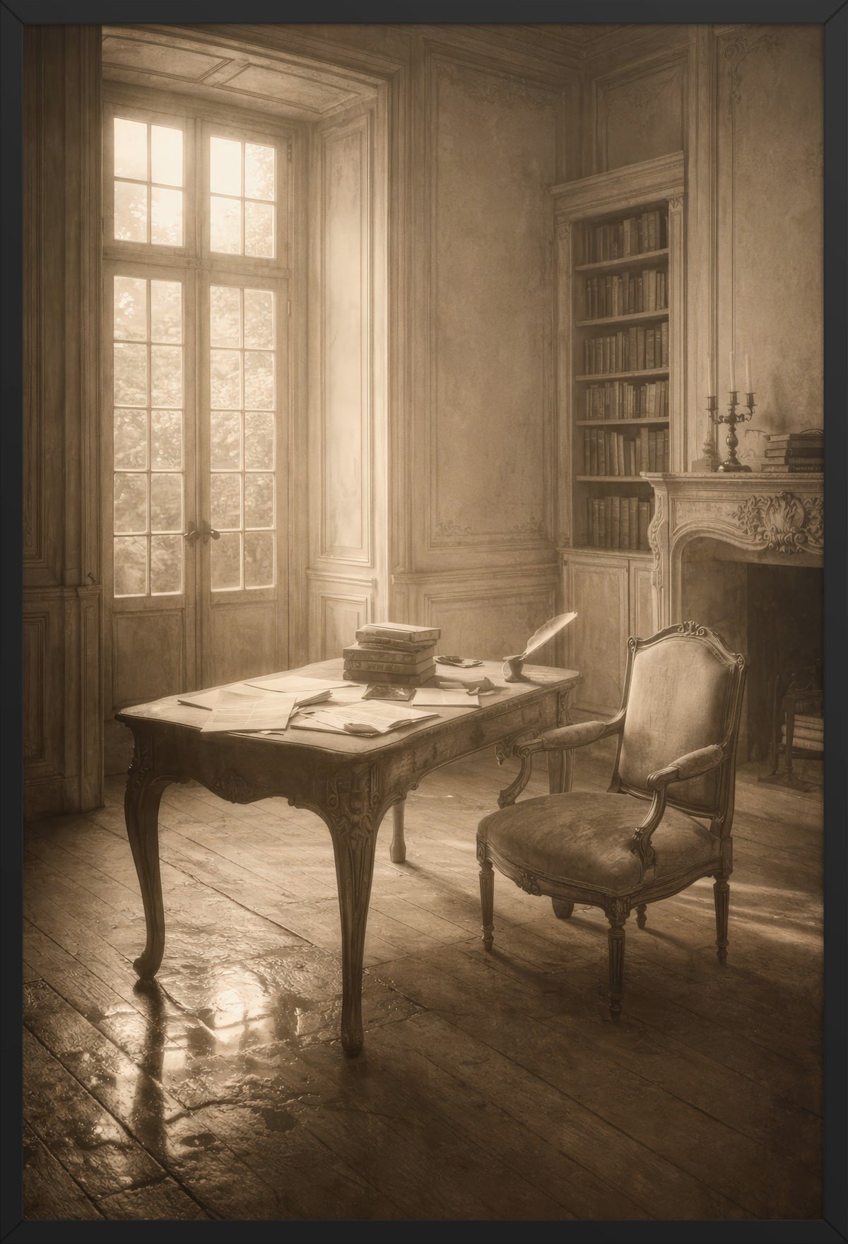 Philosopher's Study — poster in a black frame, front view