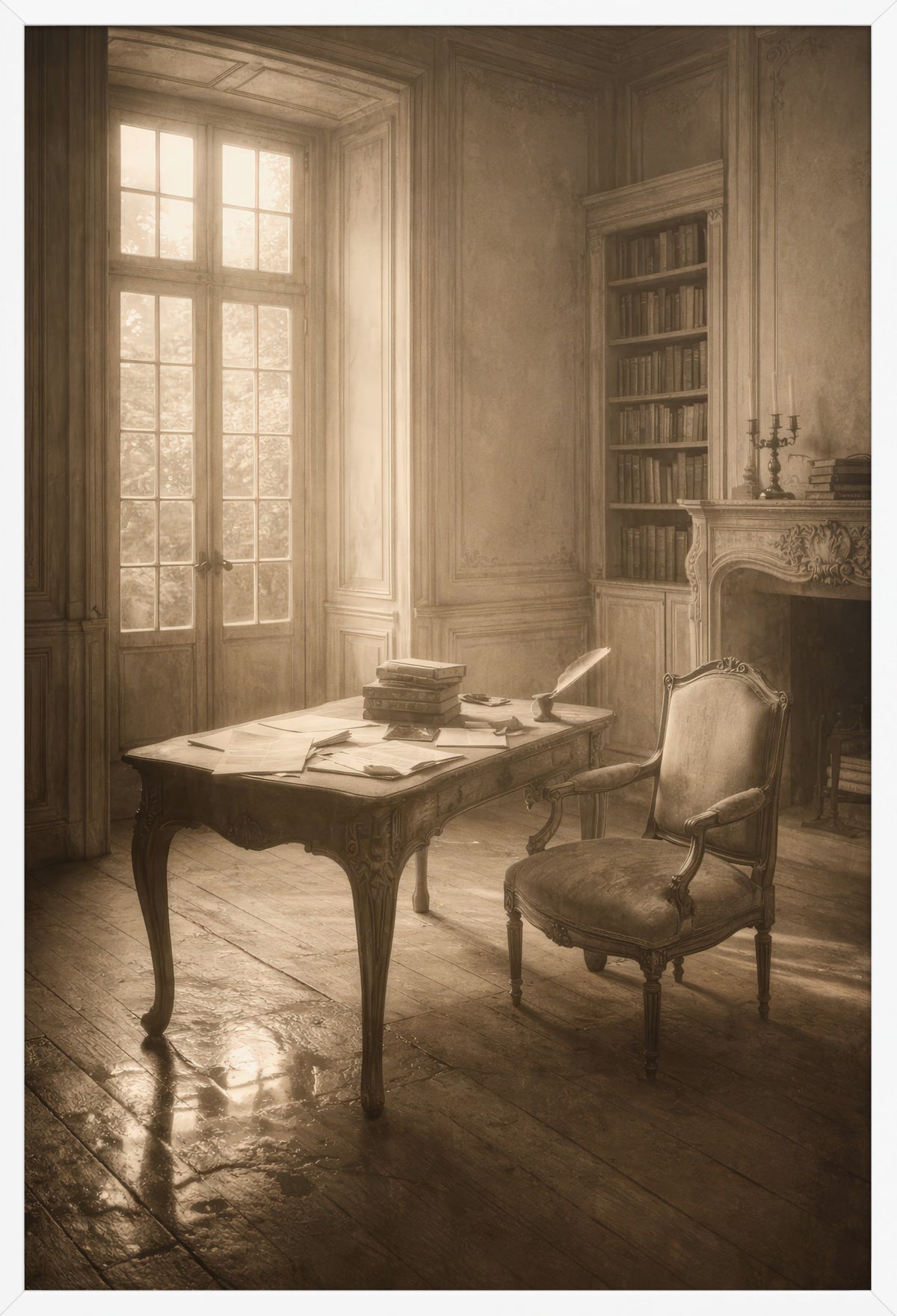Philosopher's Study — poster in a white frame, front view