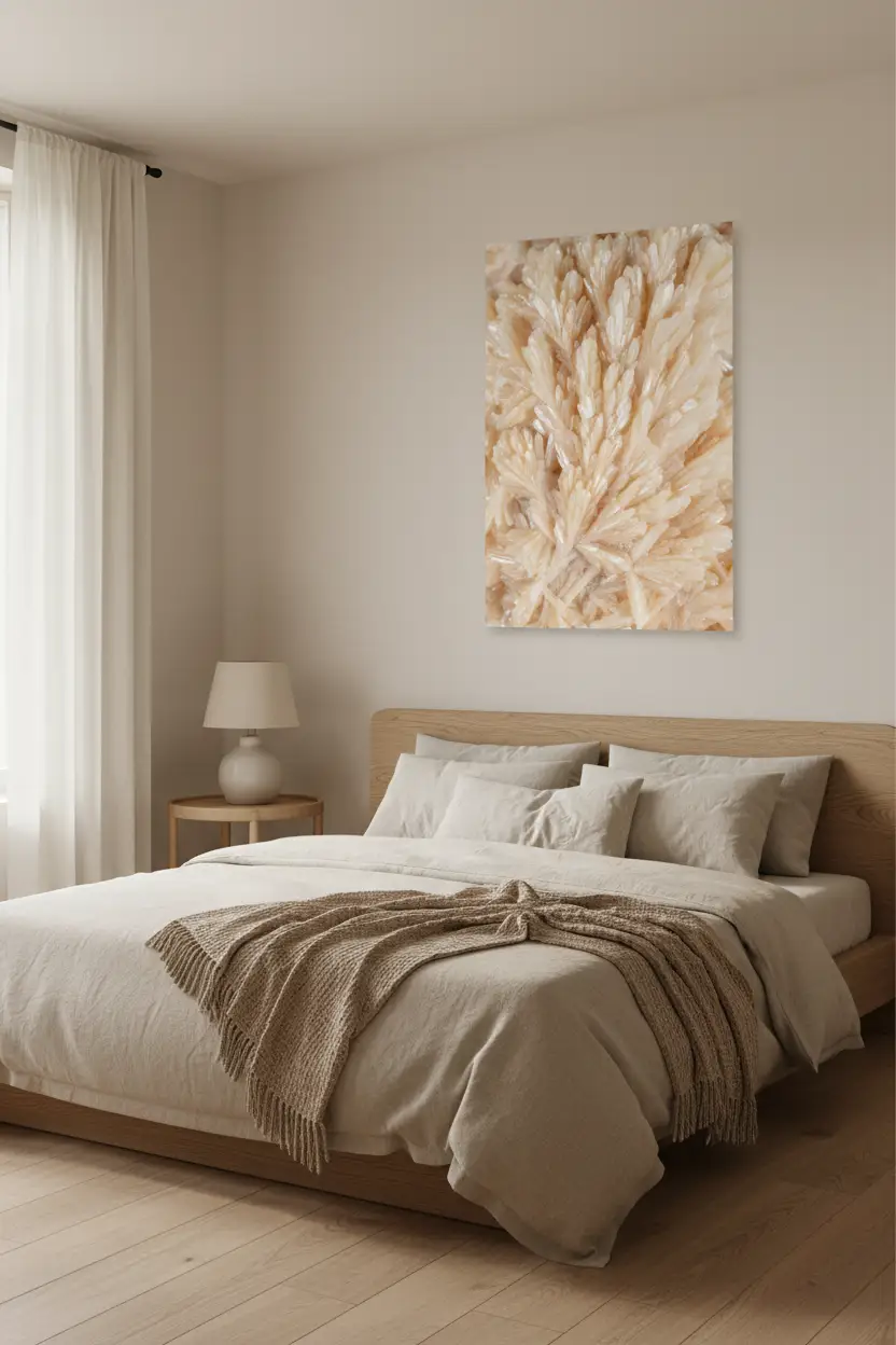 L’Éventail de Cristal — Affiche murale minimaliste crème beige texture minérale — affiche murale minimaliste | Cassili-home