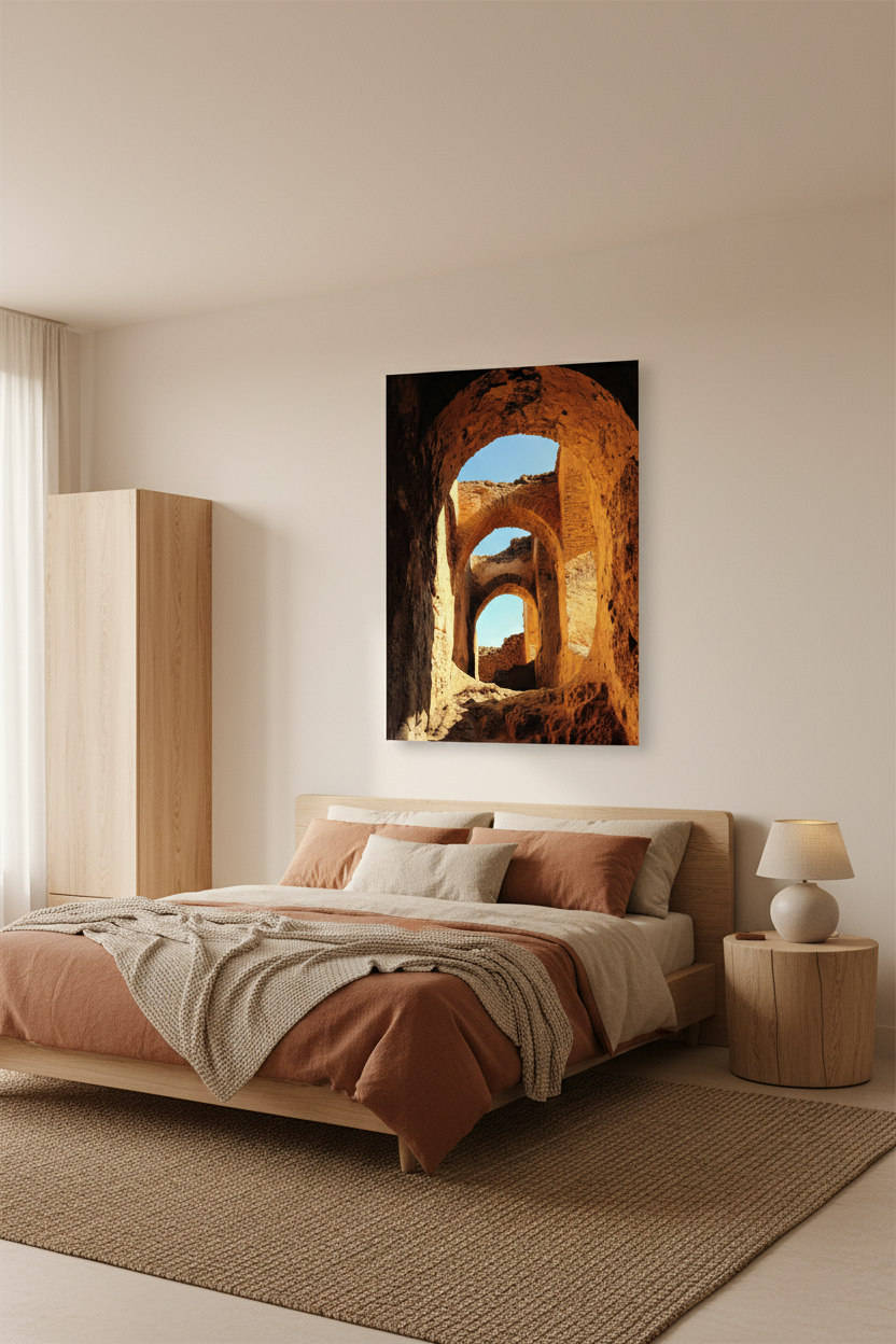 Les Ruines d’Or — Affiche murale minimaliste Ocre Architecture — affiche murale minimaliste | Cassili-home