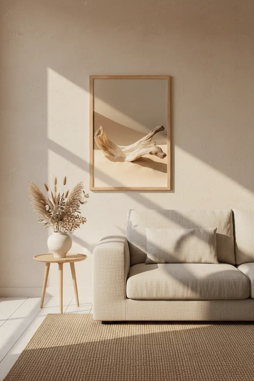 Courbe de Mer — Affiche murale minimaliste miel et sable nature et mer — affiche murale minimaliste | Cassili-home