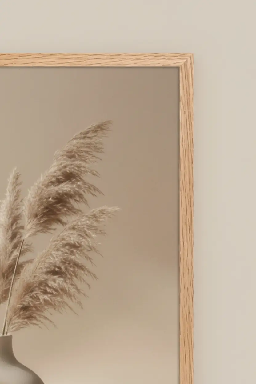 Vase & Herbes de Pampa — Encadrée — affiche murale minimaliste | Cassili-home