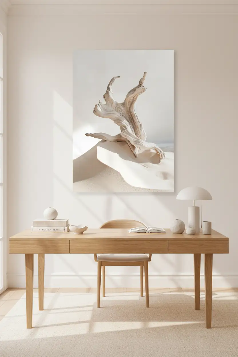 Danse du Rivage — Affiche murale minimaliste Blanc Nacré Nature et Mer Lumière Épurée — affiche murale minimaliste | Cassili-home