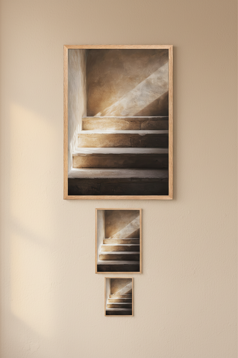 Diagonale — Affiche murale minimaliste beige et pierre lumière — affiche murale minimaliste | Cassili-home