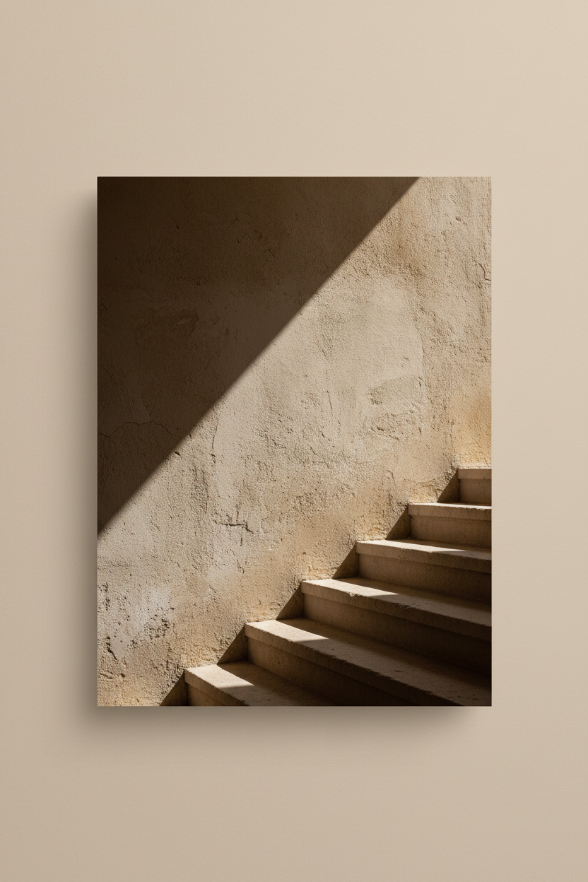 Diagonale — Affiche murale minimaliste beige et pierre lumière — affiche murale minimaliste | Cassili-home