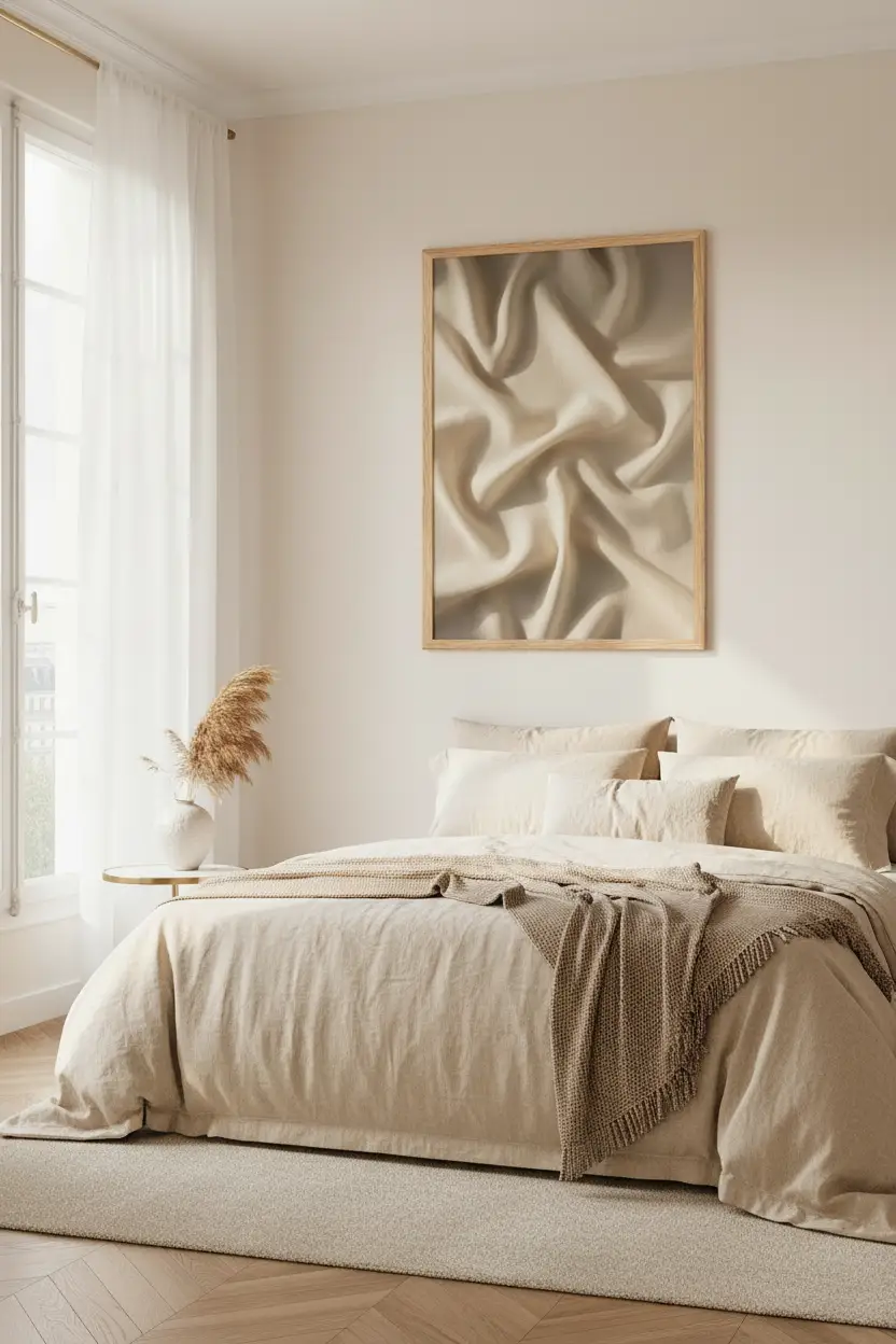 Drapé de Soie — Affiche murale minimaliste beige inspiration botanique — affiche murale minimaliste | Cassili-home