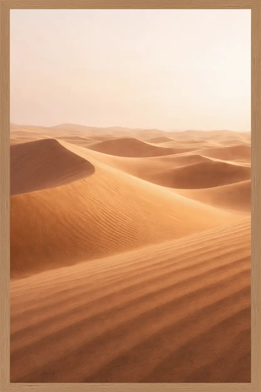 Dunes Dorées — Affiche murale minimaliste or beige inspiration désert — affiche murale minimaliste | Cassili-home
