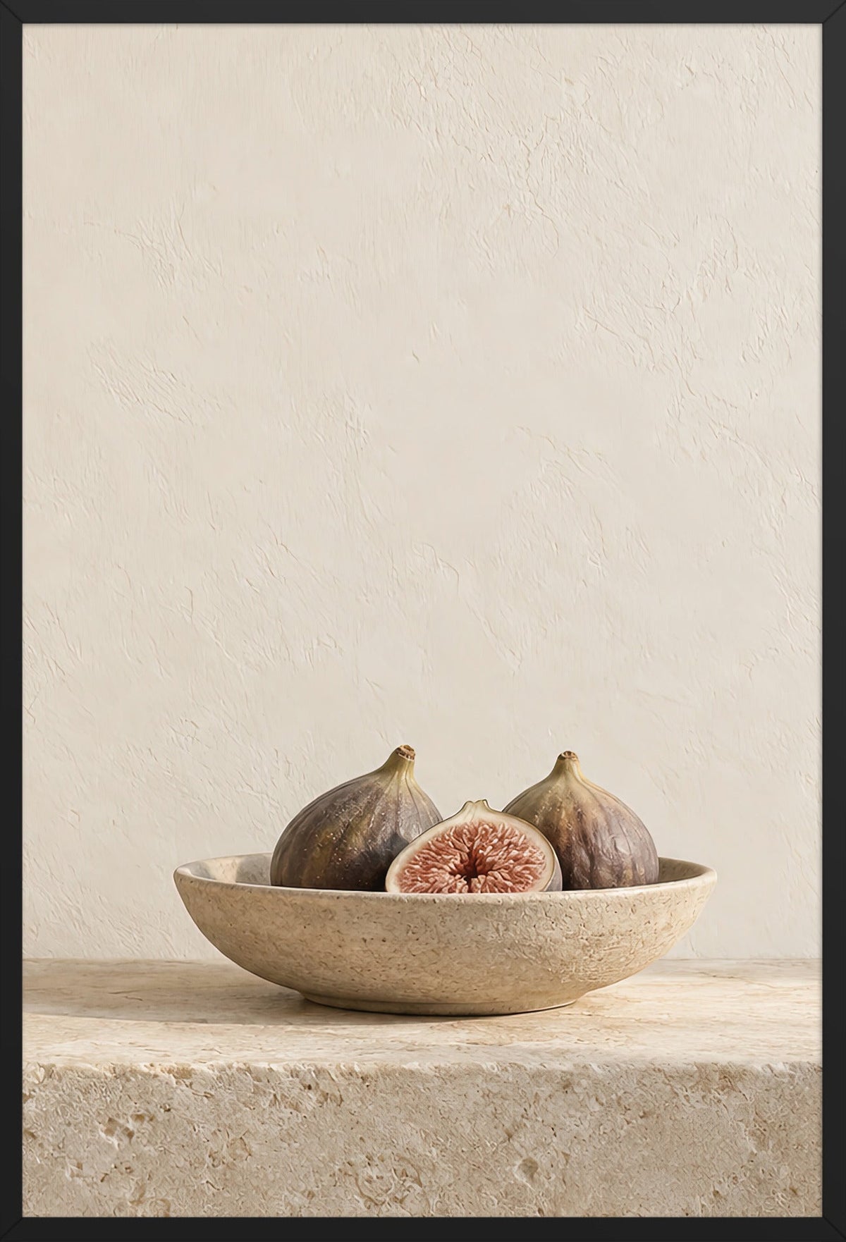 The Bowl of Figs — black frame, 61 × 91 cm