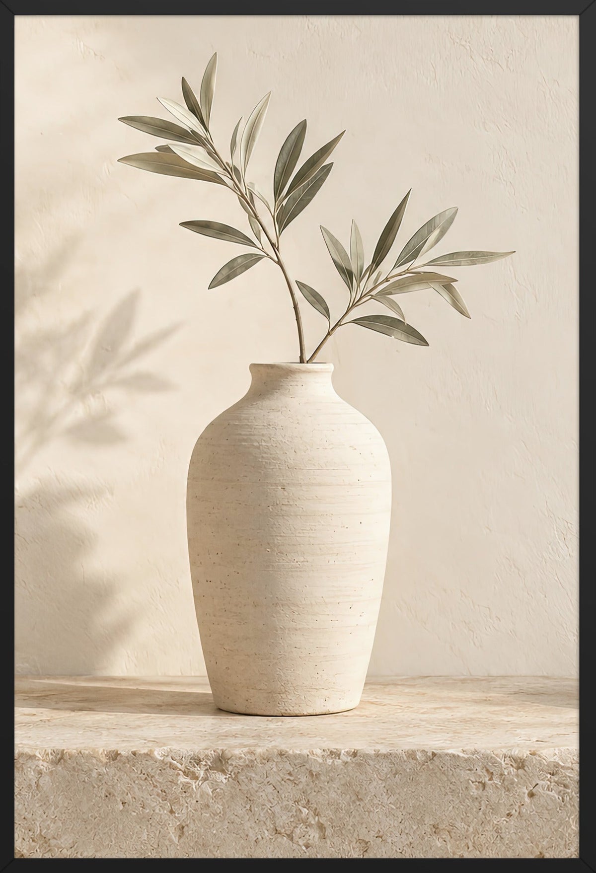 Le Vase au Rameau — affiche encadrée noire, 61 × 91 cm