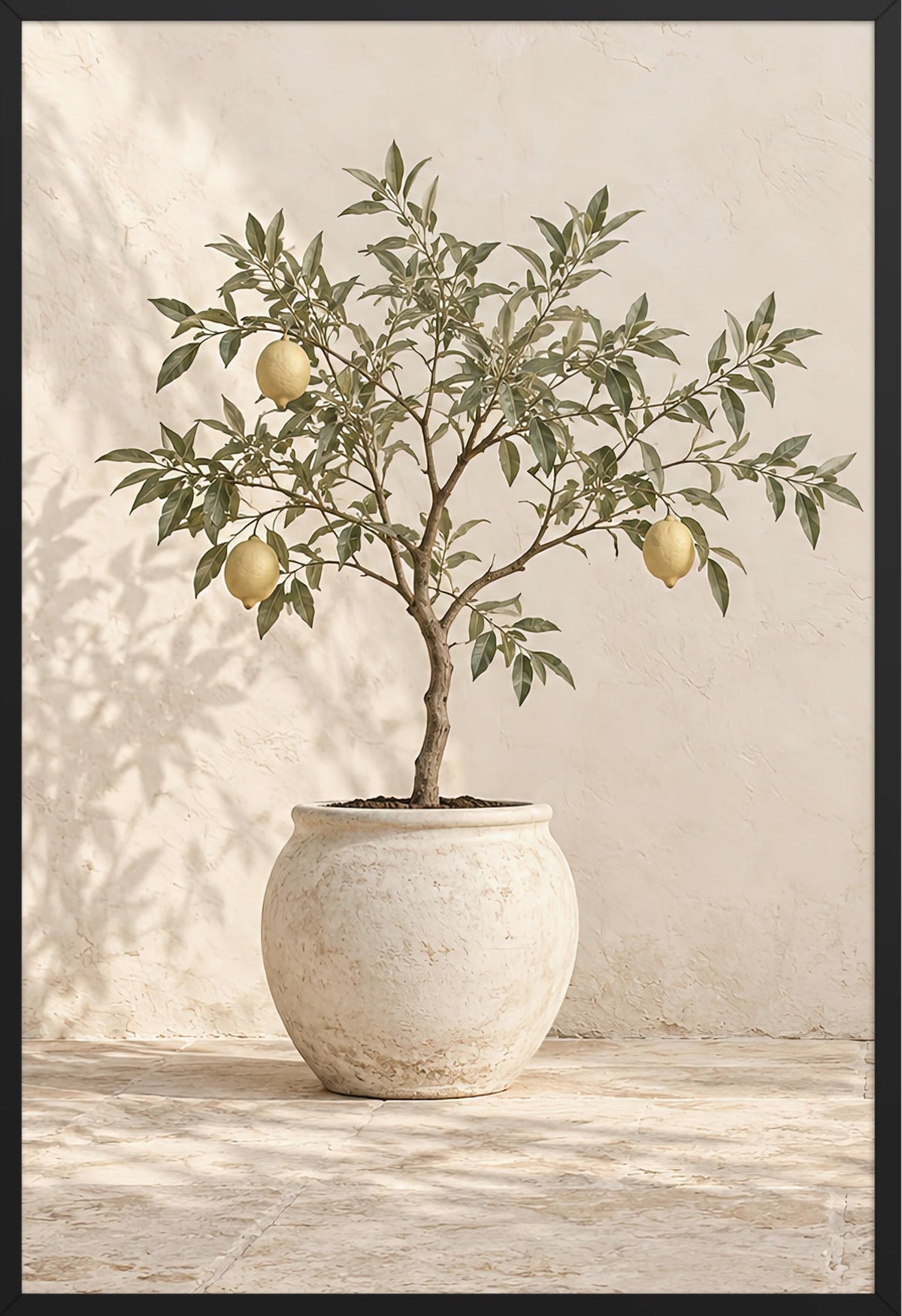The Little Lemon Tree — black frame, 61 × 91 cm