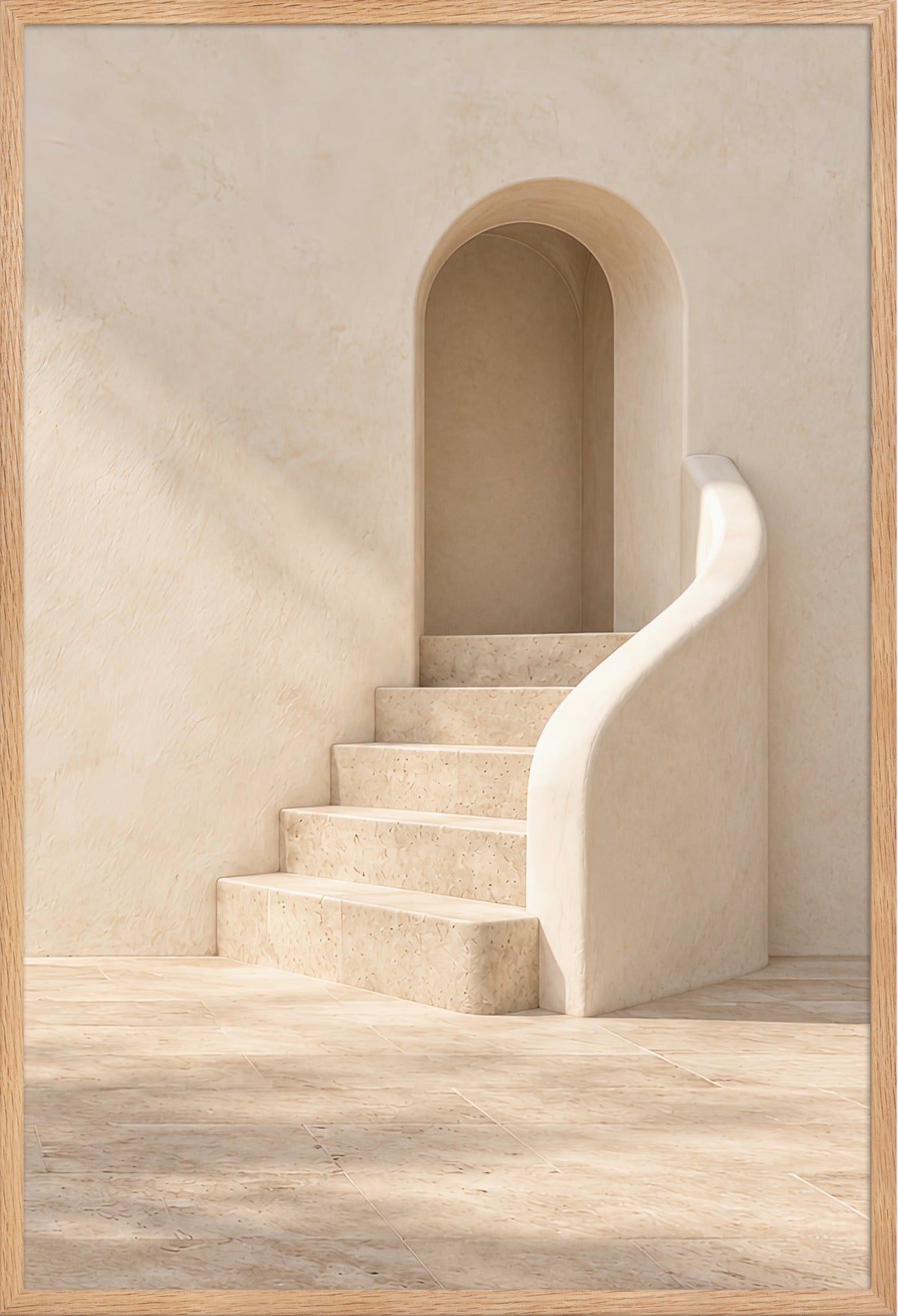 De Gekalkte Trap — massieve eiken lijst, 61 × 91 cm