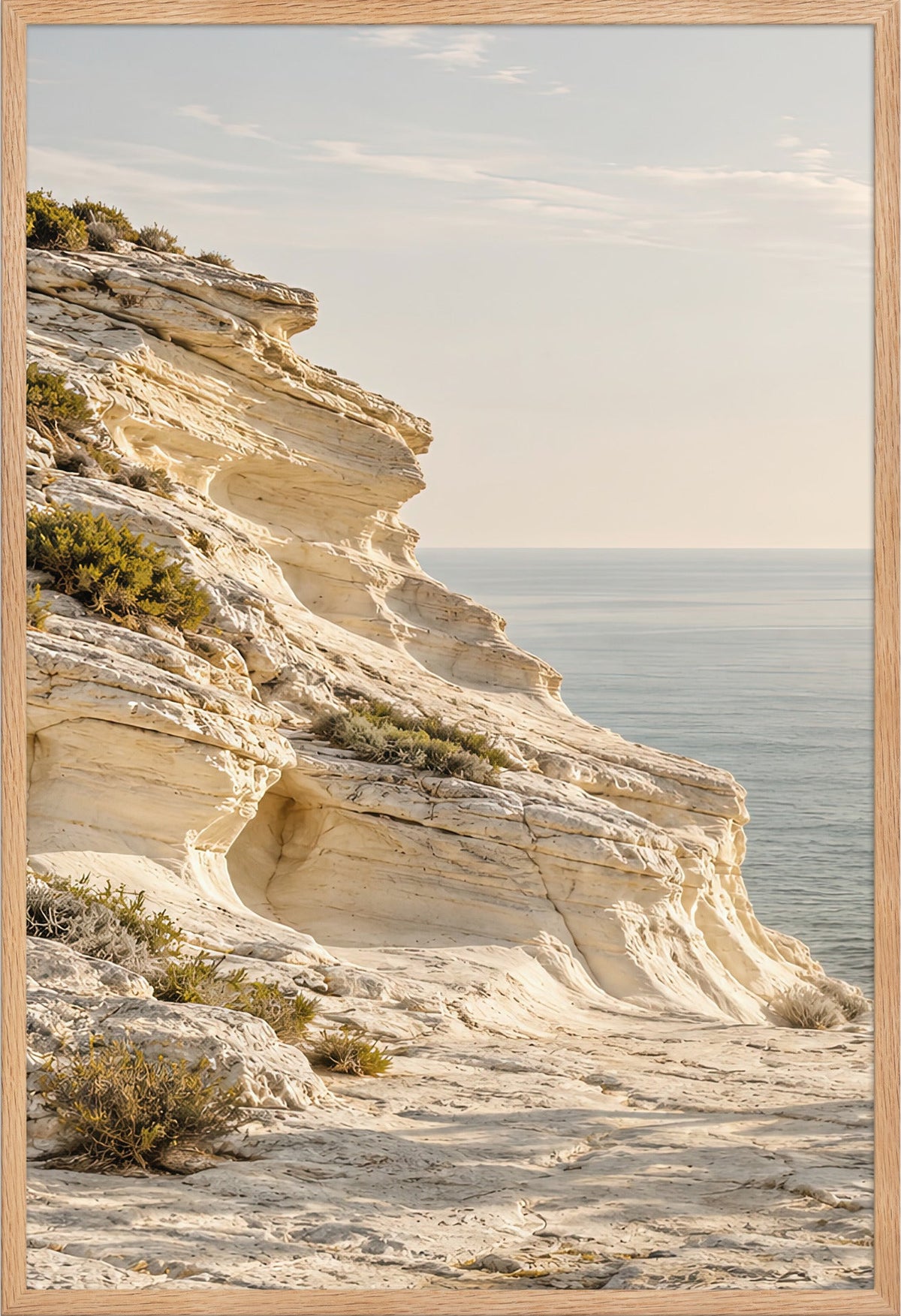 El Cabo de Caliza — marco de roble macizo, 61 × 91 cm
