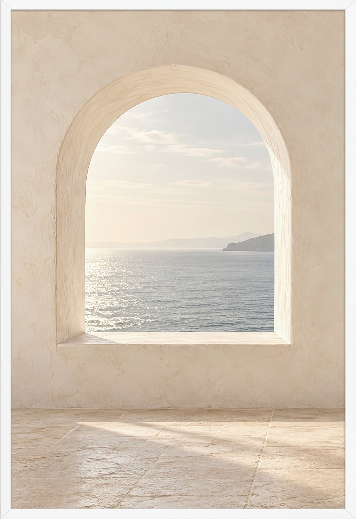 The Arch over the Bay — white frame, 61 × 91 cm