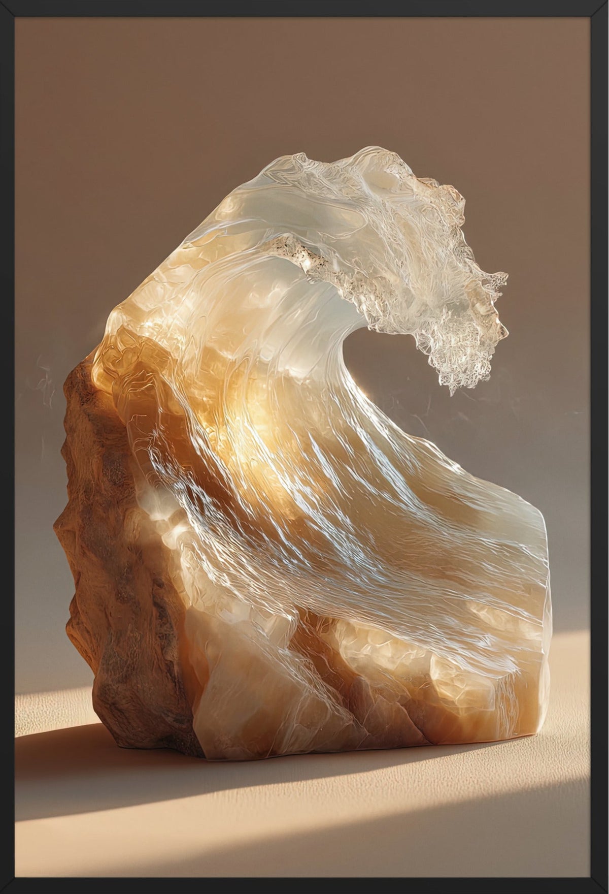 De Kwartsgolf — ingelijst in zwart, 61 × 91 cm