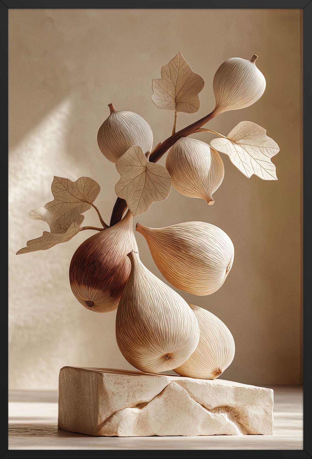 I Fichi di Pietra — con cornice nera, 61 × 91 cm