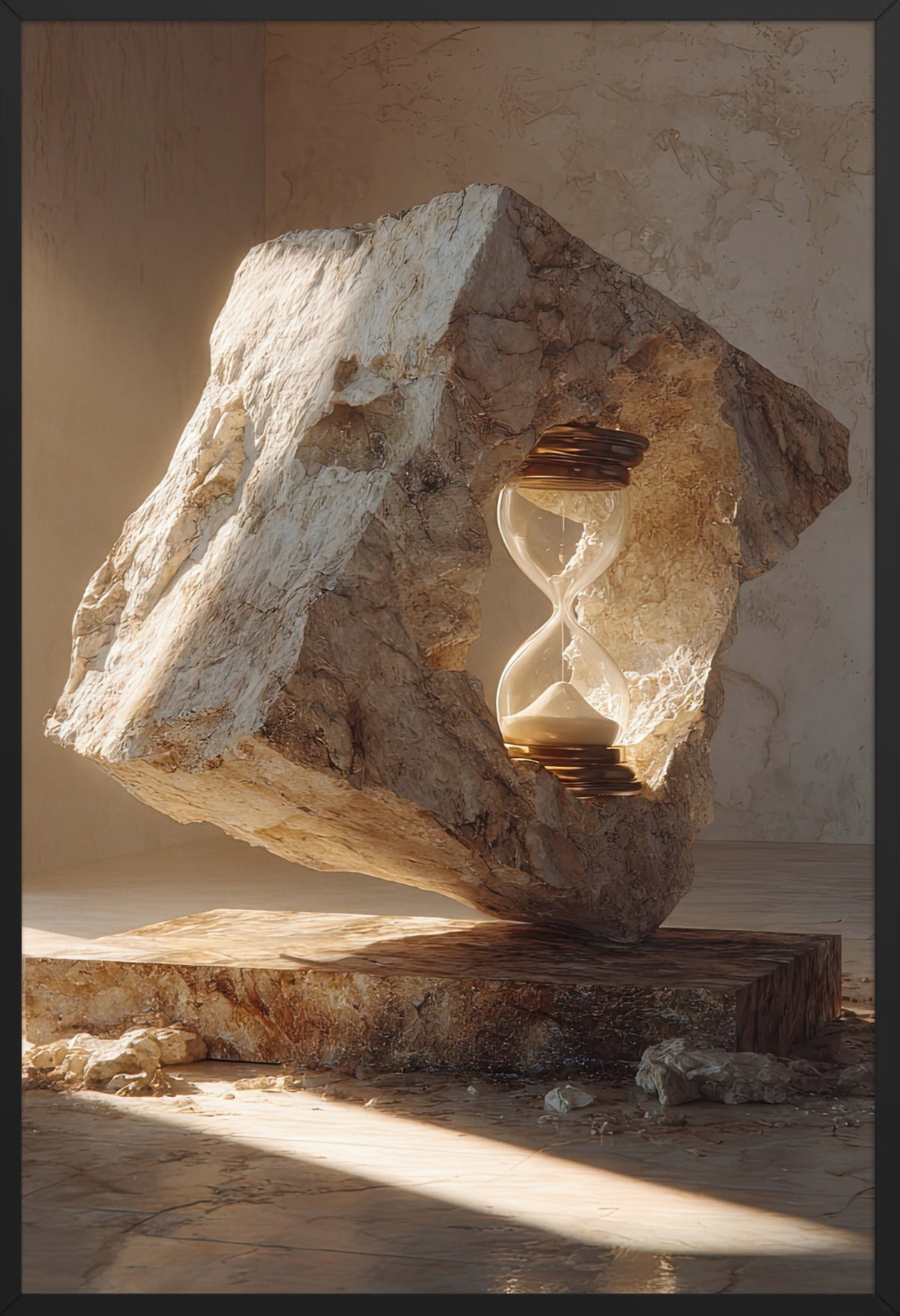 Timglaskuben — med svart ram, 61 × 91 cm