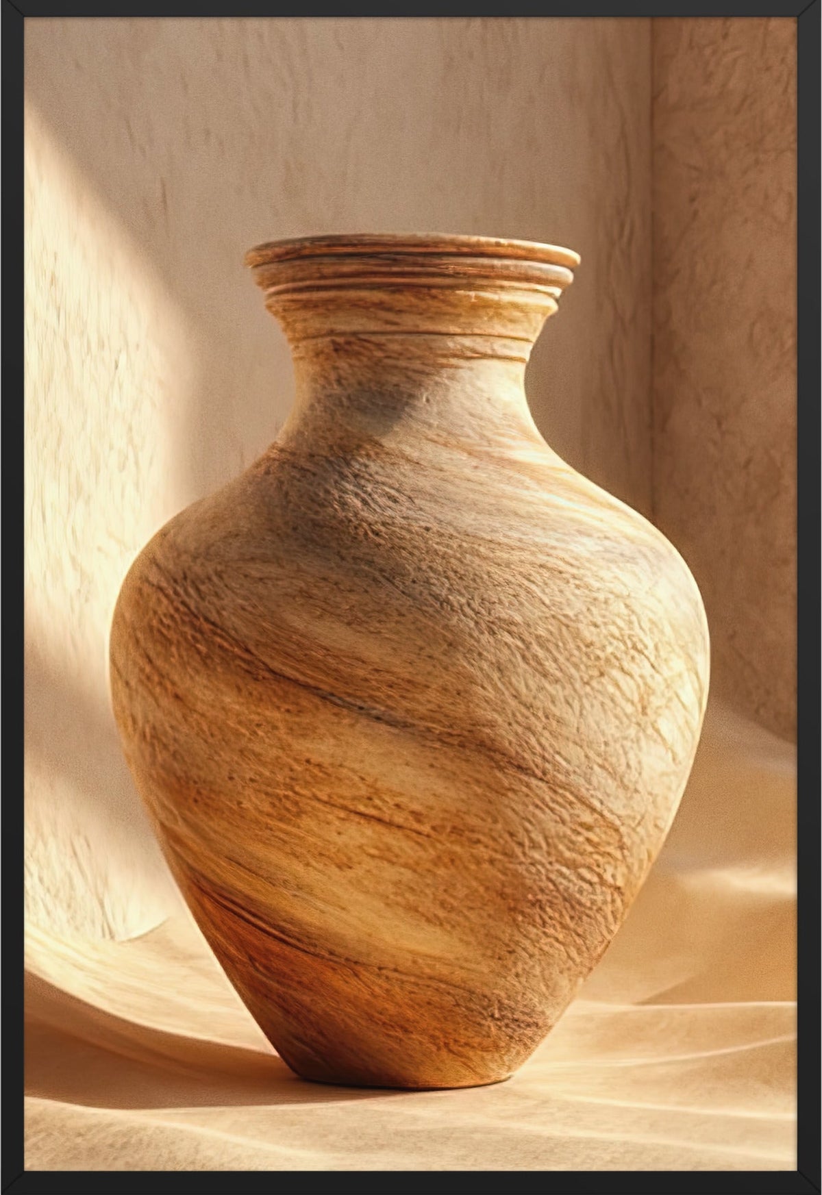 The Veined Vase — framed in black, 61 × 91 cm