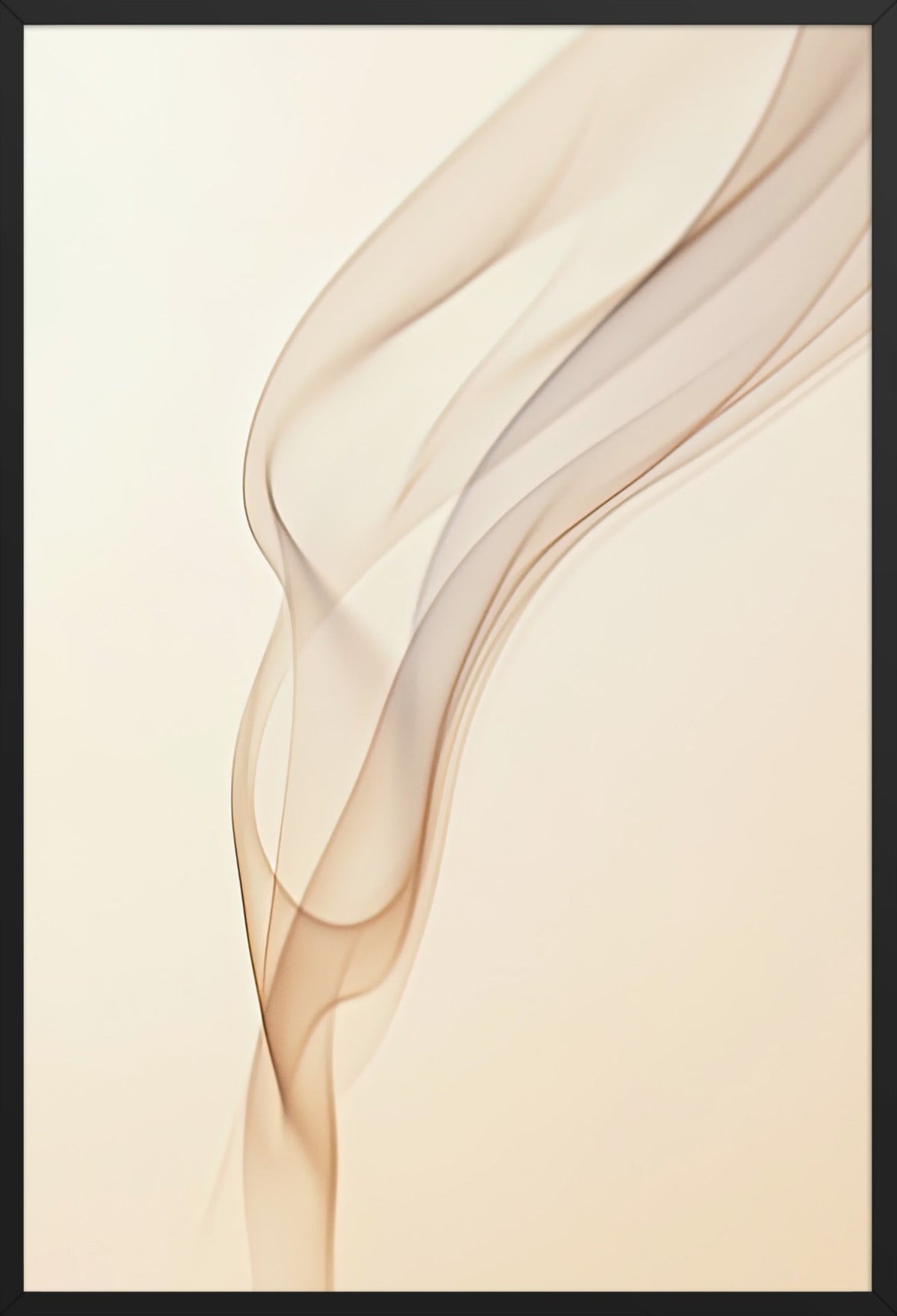 As Volutas Marfim — com moldura preta, 61 × 91 cm
