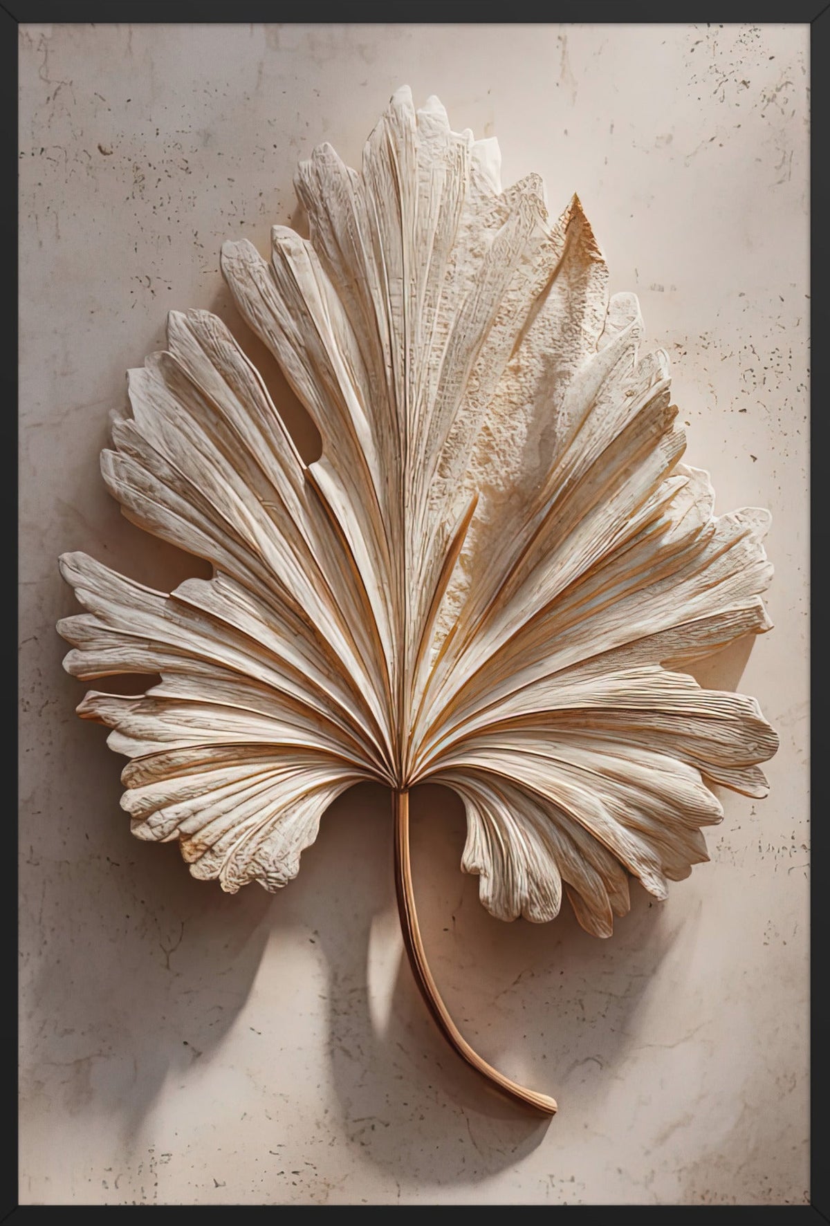The Palm in Relief — framed in black, 61 × 91 cm