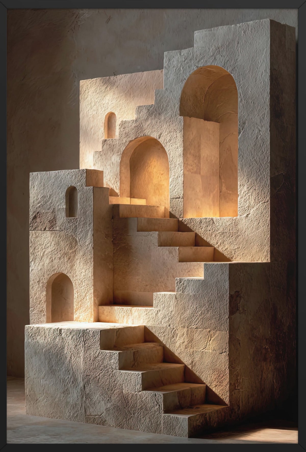 L’Escalier Impossible — affiche encadrée noire, 61 × 91 cm