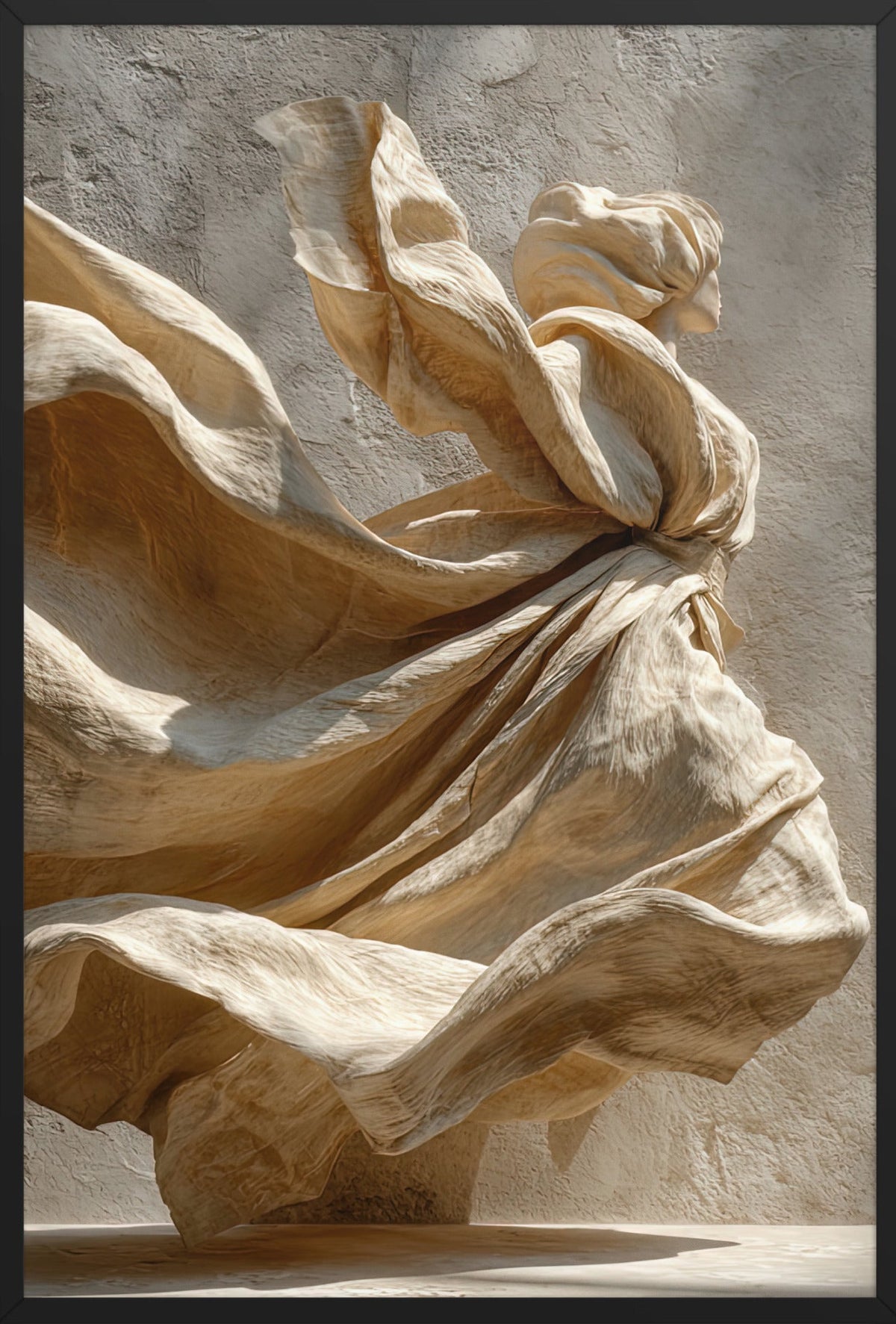 Das wehende Leinen — gerahmt in Schwarz, 61 × 91 cm