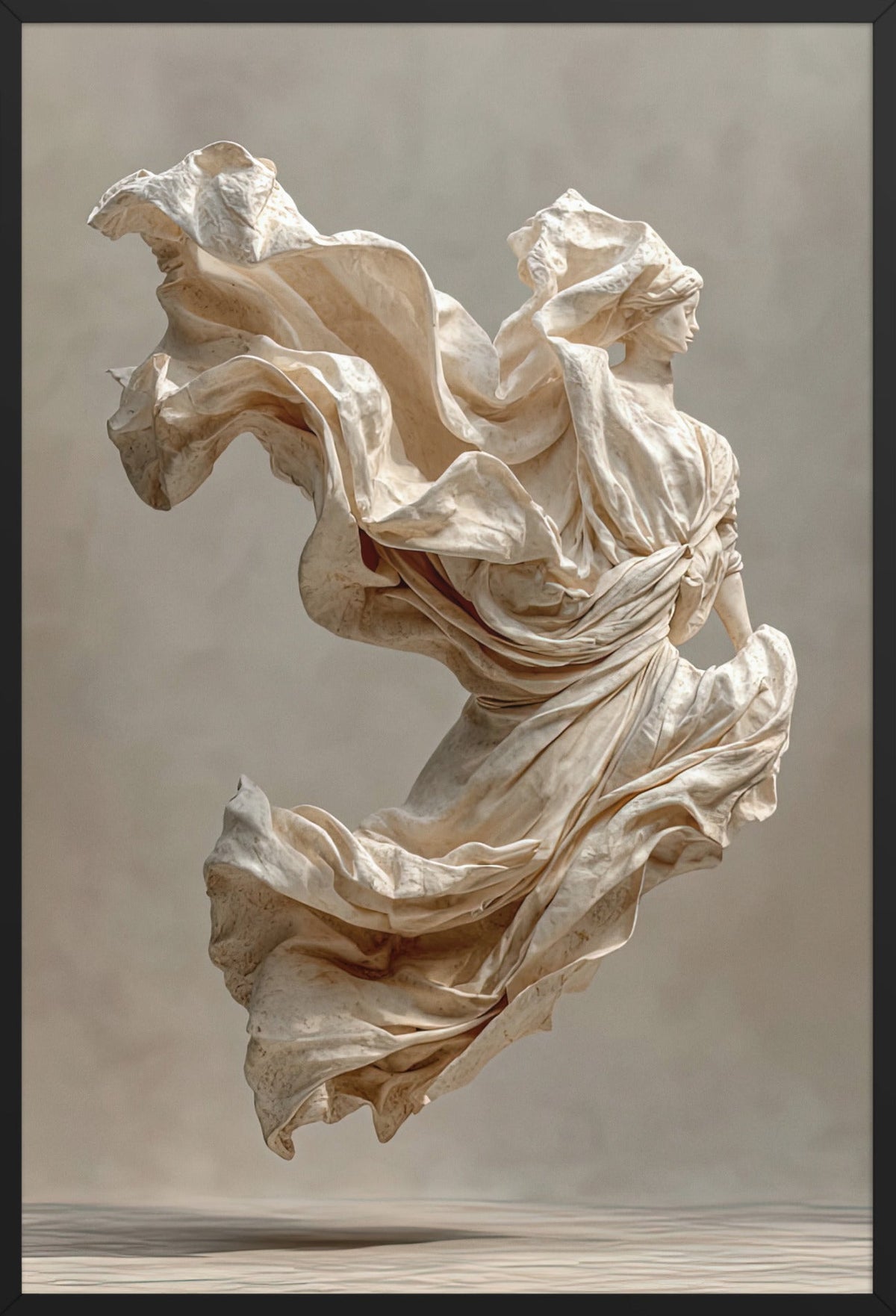 Die Tänzerin aus Leinen — gerahmt in Schwarz, 61 × 91 cm