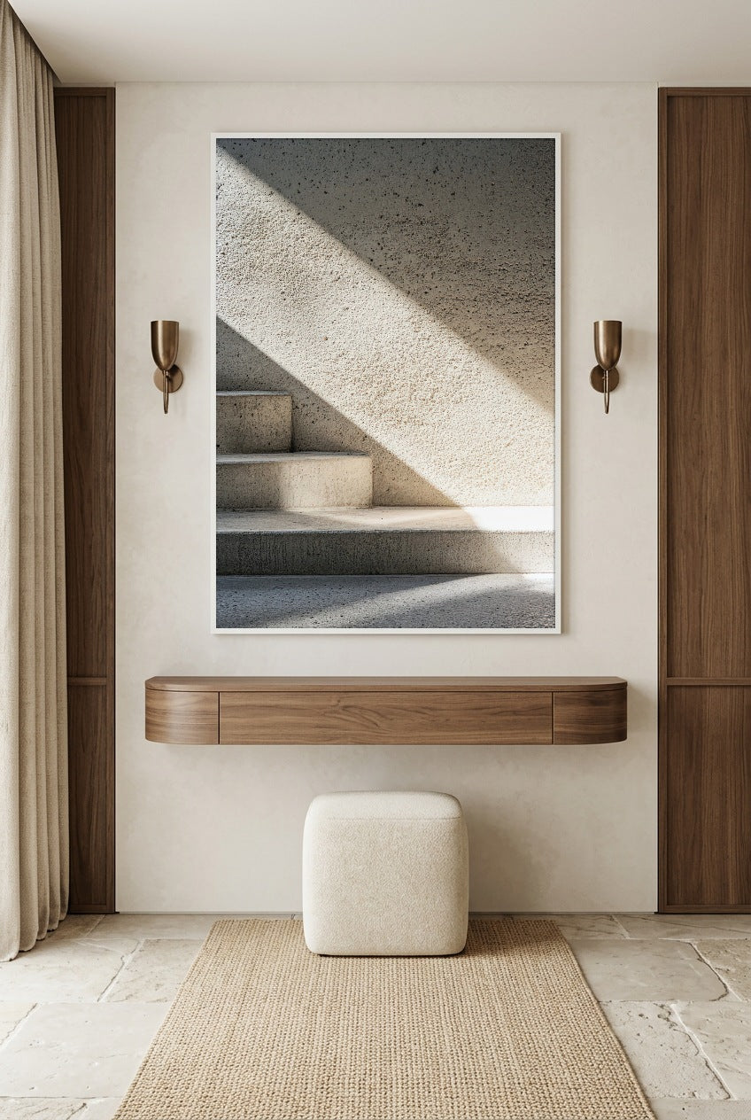 L’Ombre du Midi — poster in witte lijst in een hal
