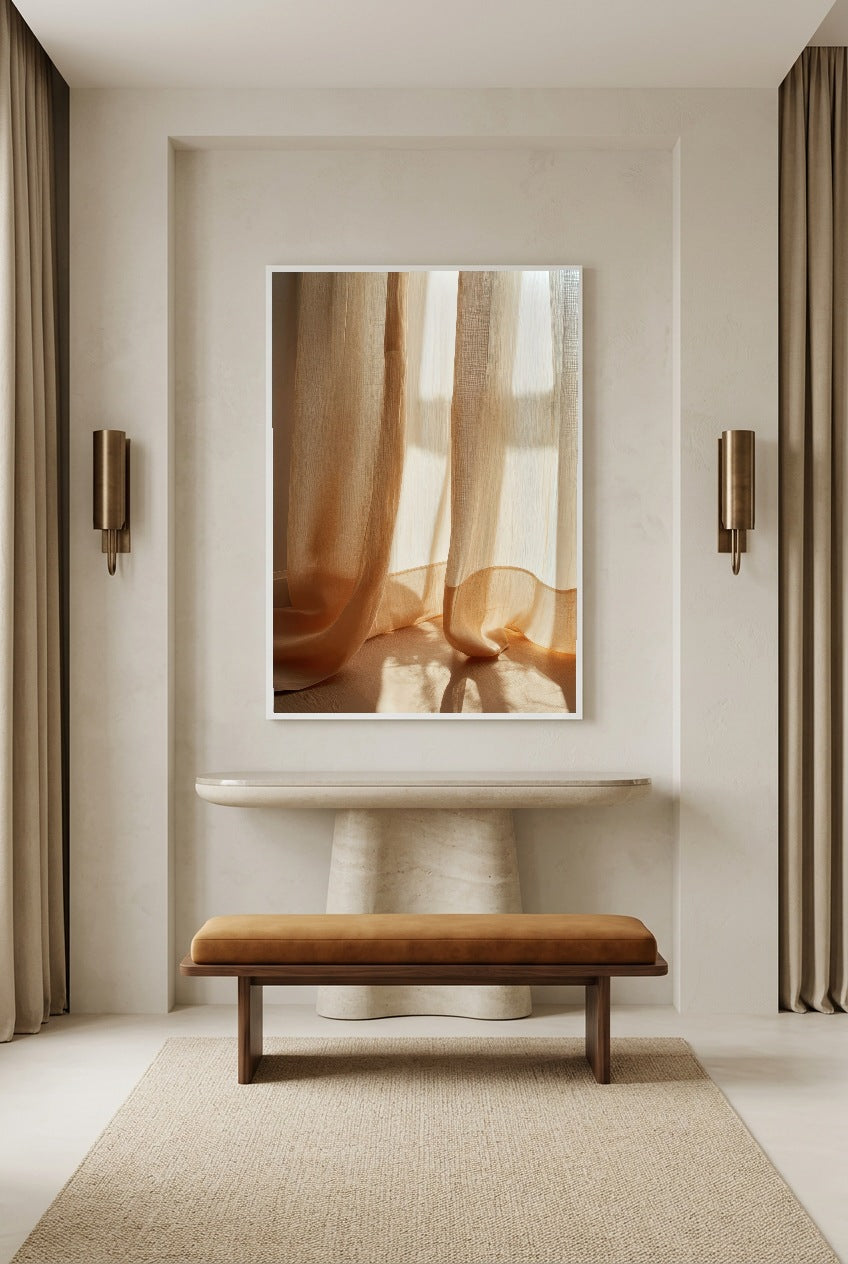 Le Voile d’Or — poster in witte lijst in een hal