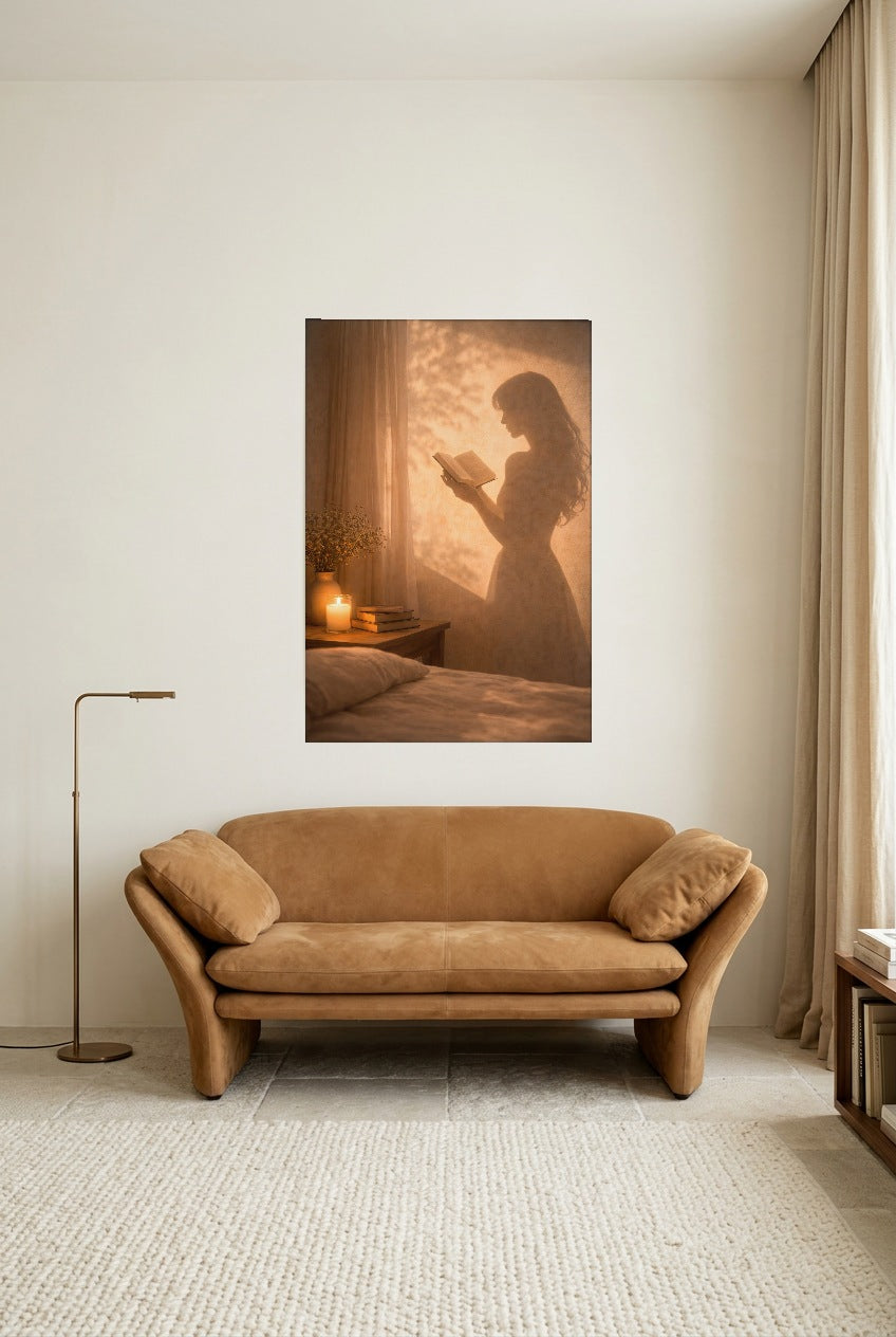 Le Livre du Soir — poster senza cornice in una sala di lettura