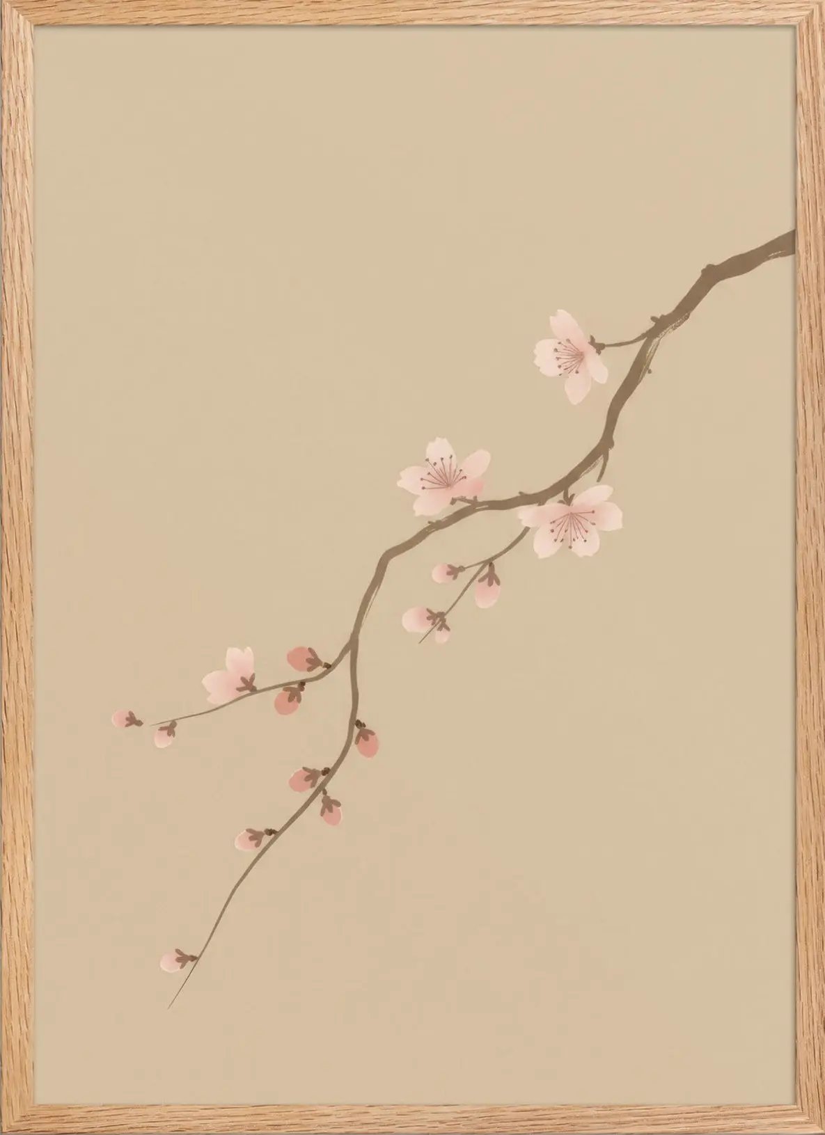Branche de Cerisier — Encadrée — affiche murale minimaliste | Cassili-home