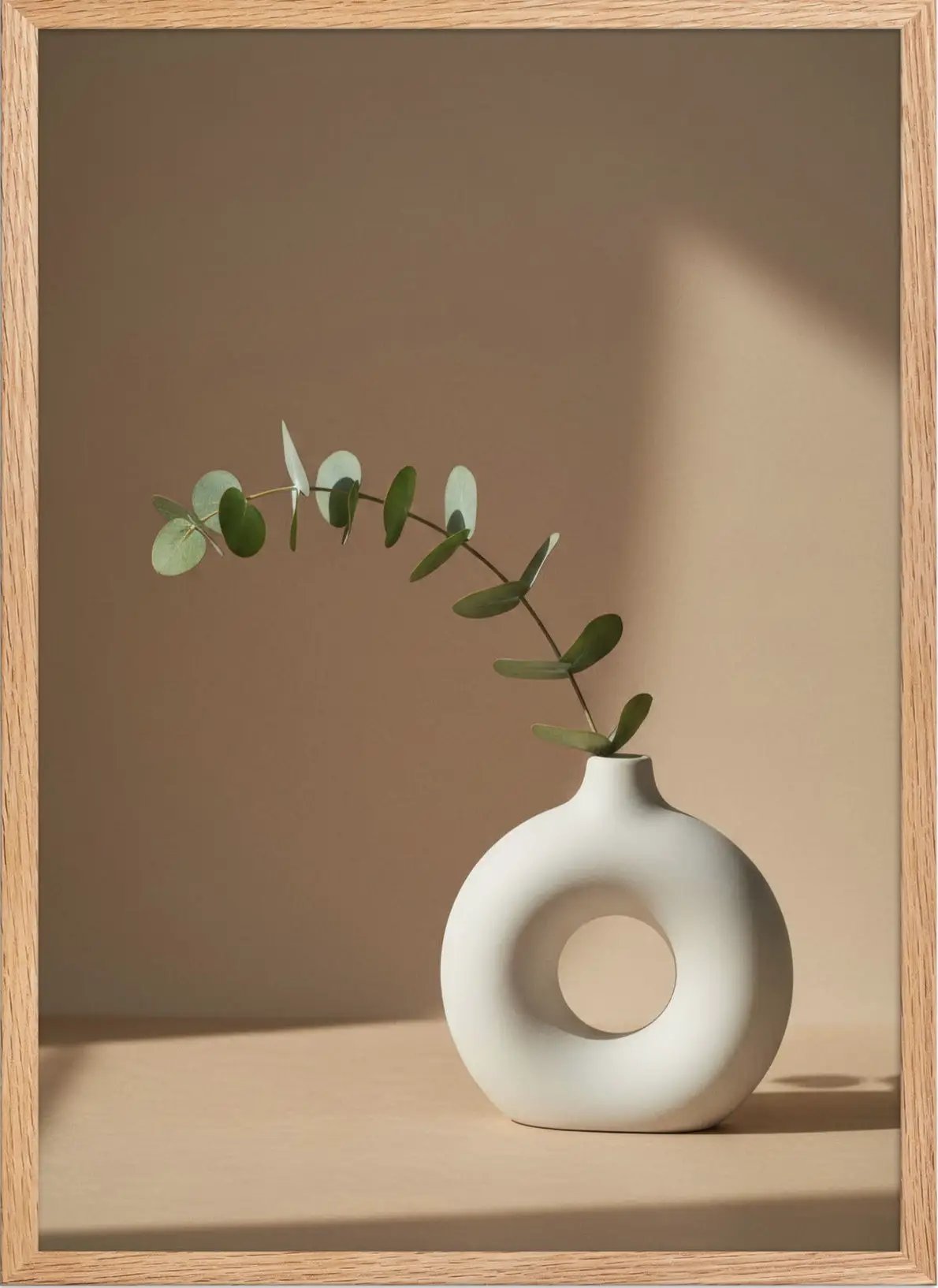 Vase Anneau & Eucalyptus — Encadrée — affiche murale minimaliste | Cassili-home