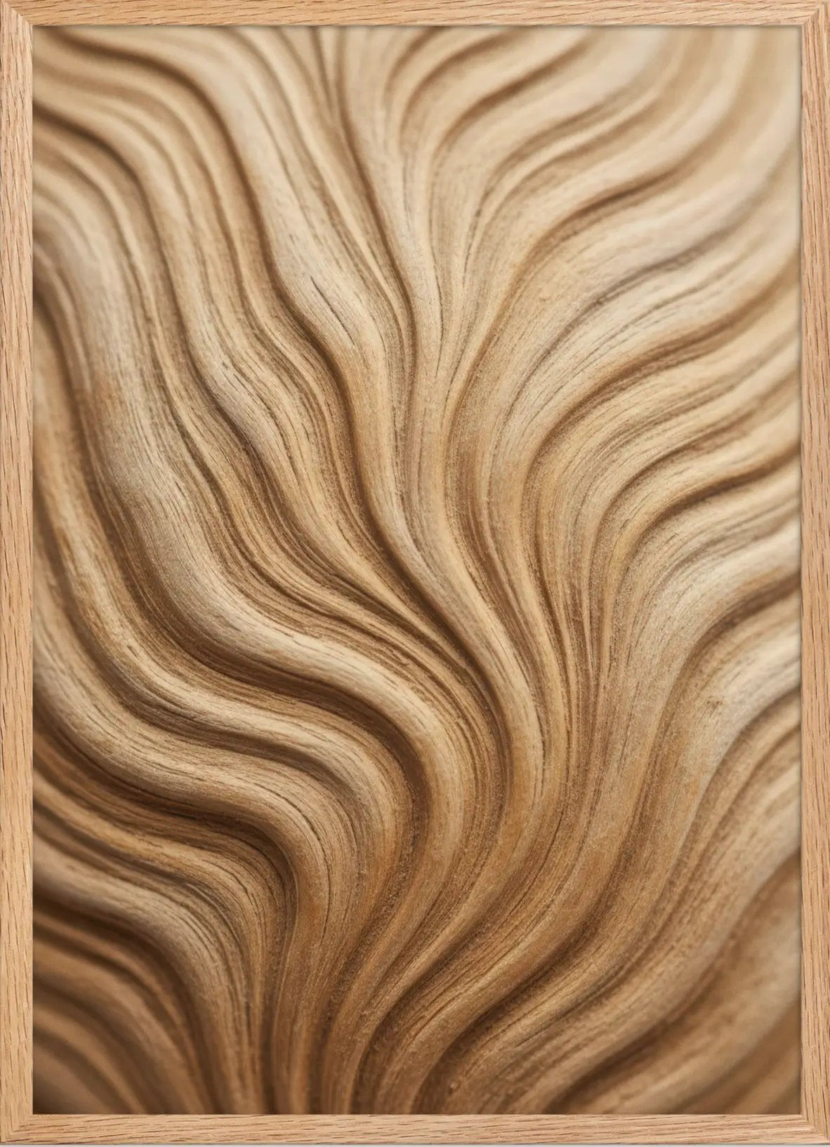Vagues de Bois — Encadrée — affiche murale minimaliste | Cassili-home