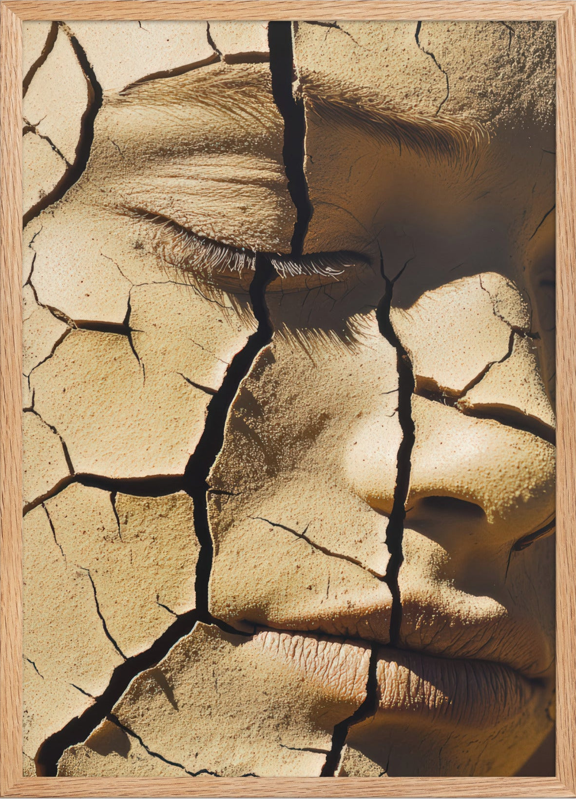 Terre Fissurée — Encadrée — affiche murale minimaliste | Cassili-home