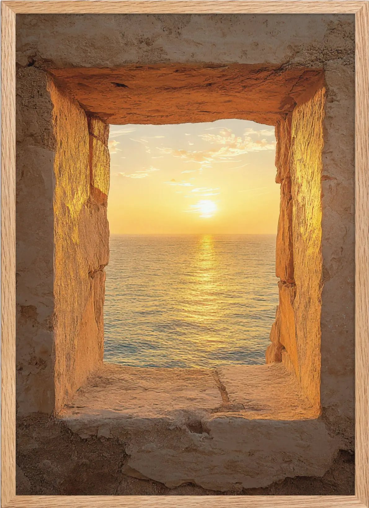 Finestra sul Mare — Poster da parete minimalista oro architettura