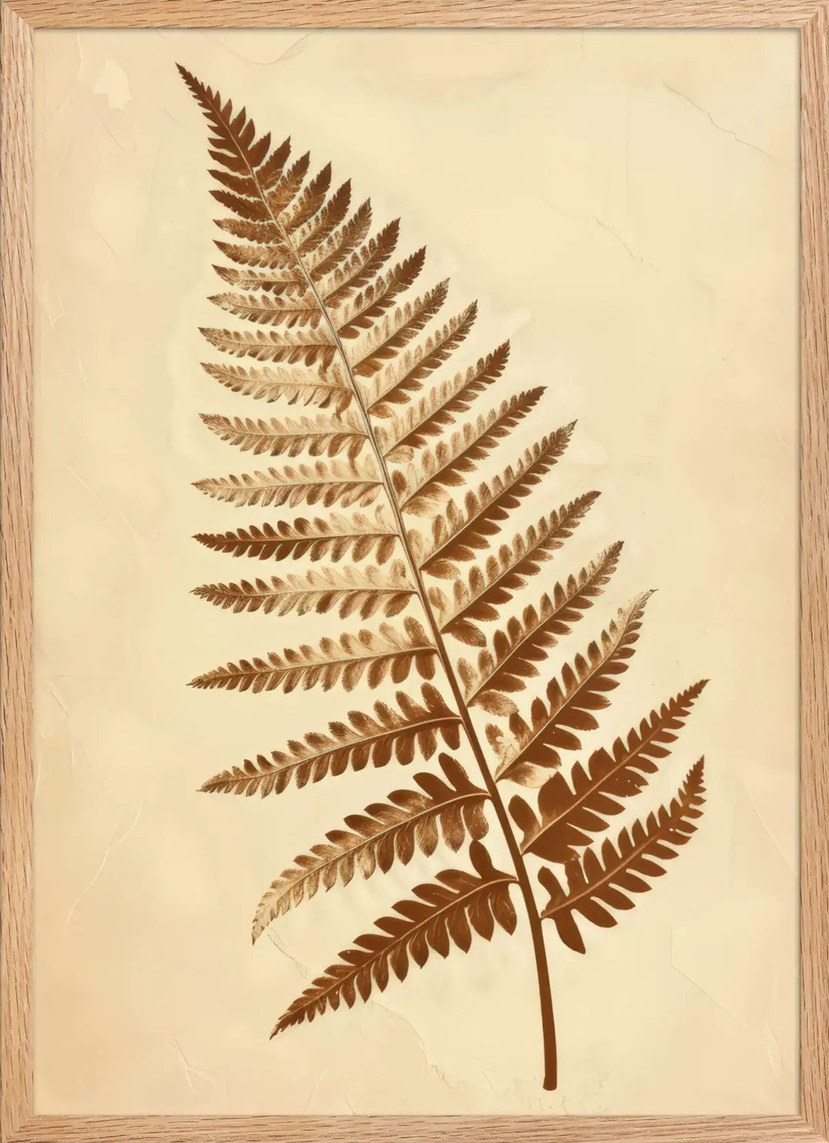 Felce Dorata — Poster da parete minimalista marrone beige botanico