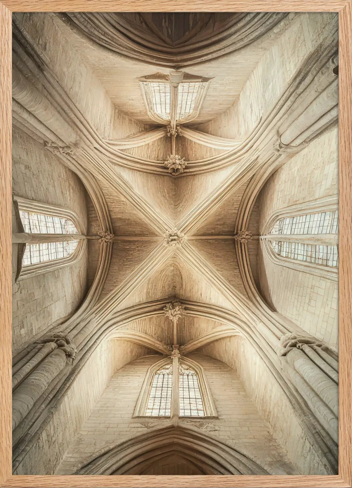 De Duizeling — Minimalistische wandposter beige gotische architectuur