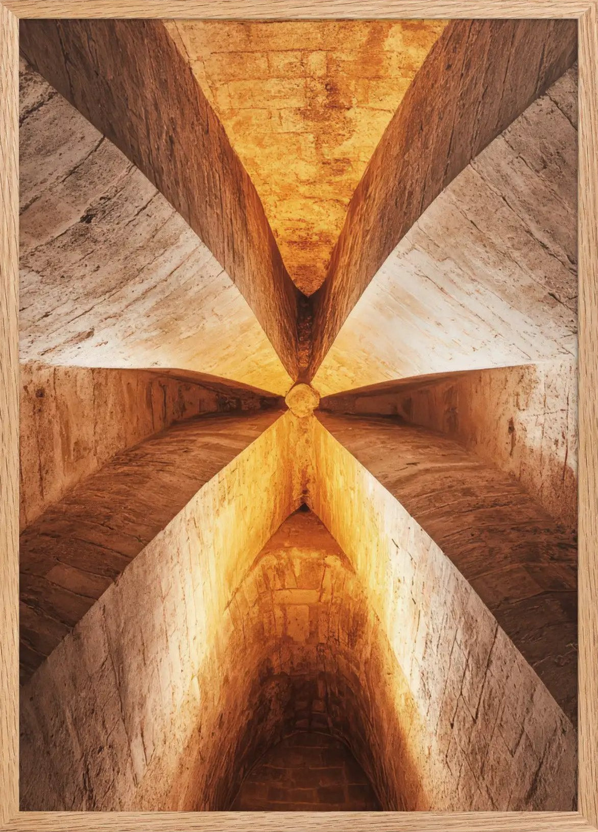 La Croisée — Poster murale minimalista marrone oro volta a crociera